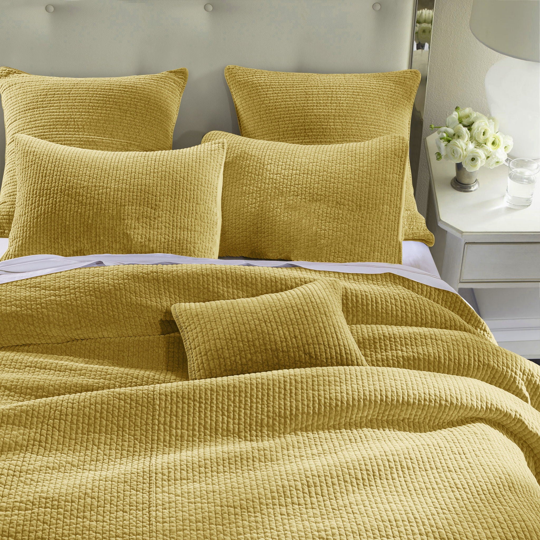 Stonewashed Cotton Velvet - Full/Queen Quilt Set (Set of 3) - Tuscan