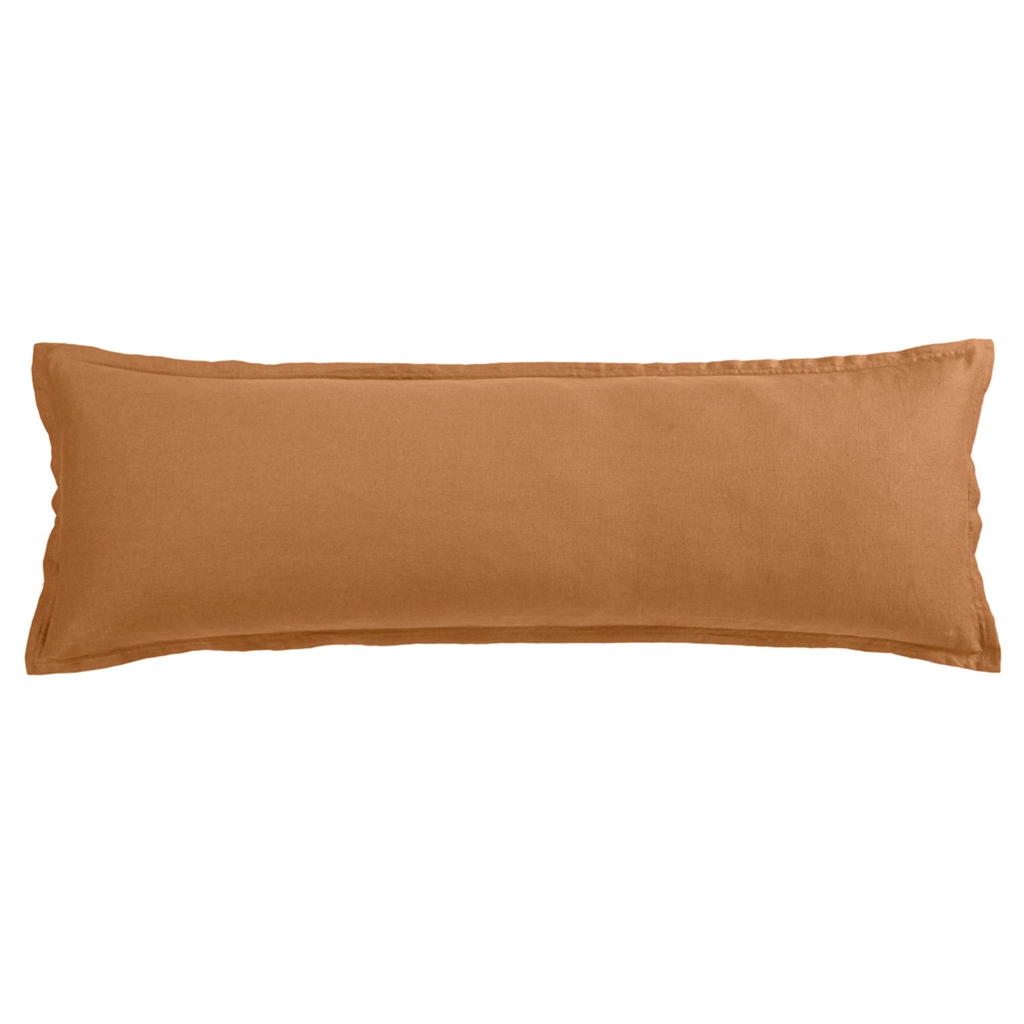 100% French Flax Linen - Long Lumbar Pillow - Caramel