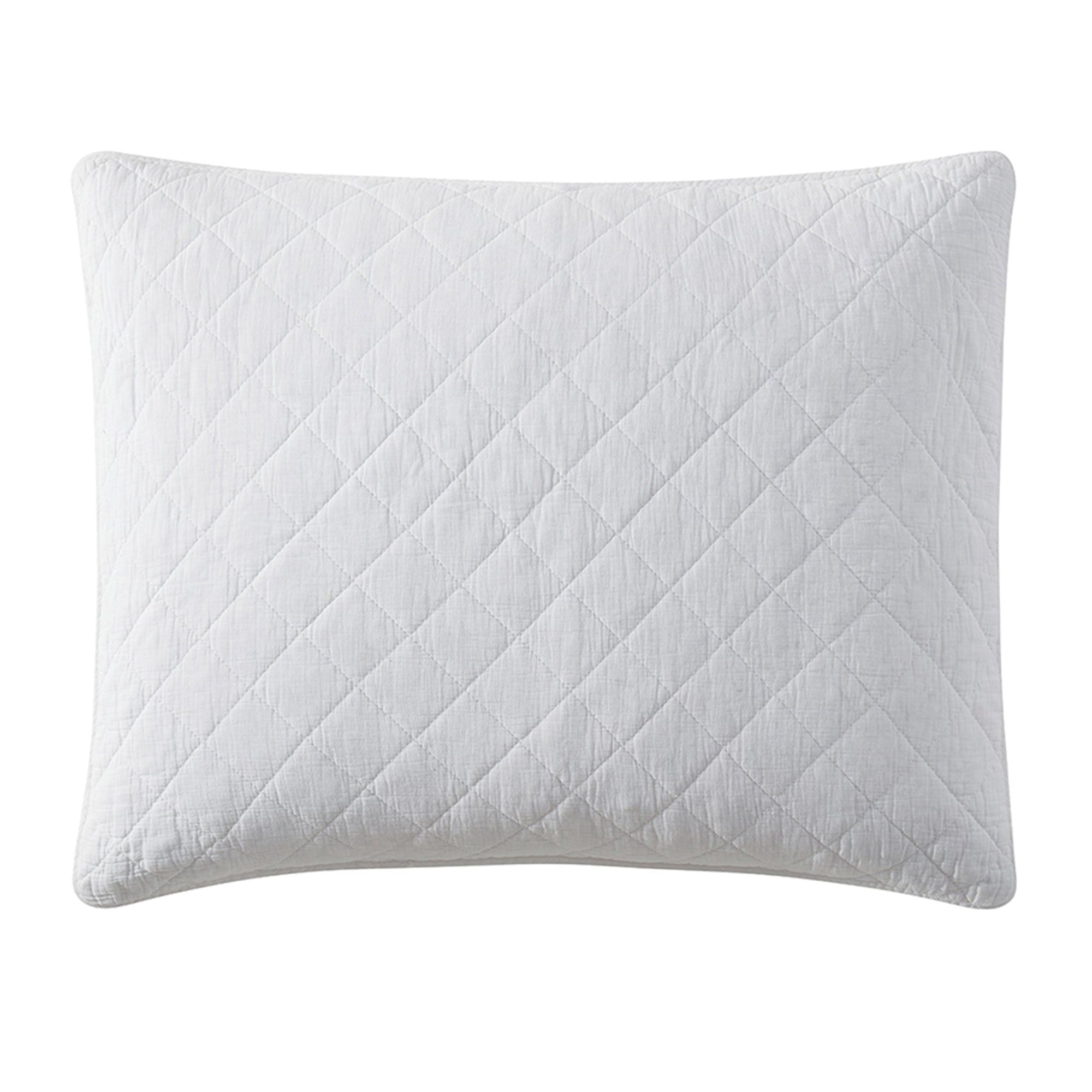 Cotton Gauze - 21" x 34" Stonewashed Pillow Sham - Vintage White