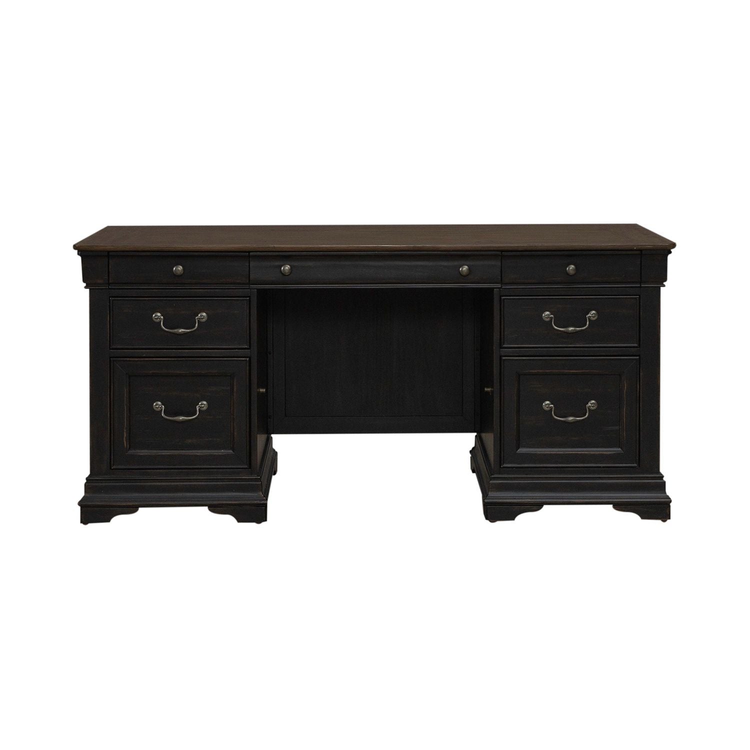 Meritage - Jr Executive Desk - Aged Charcoal