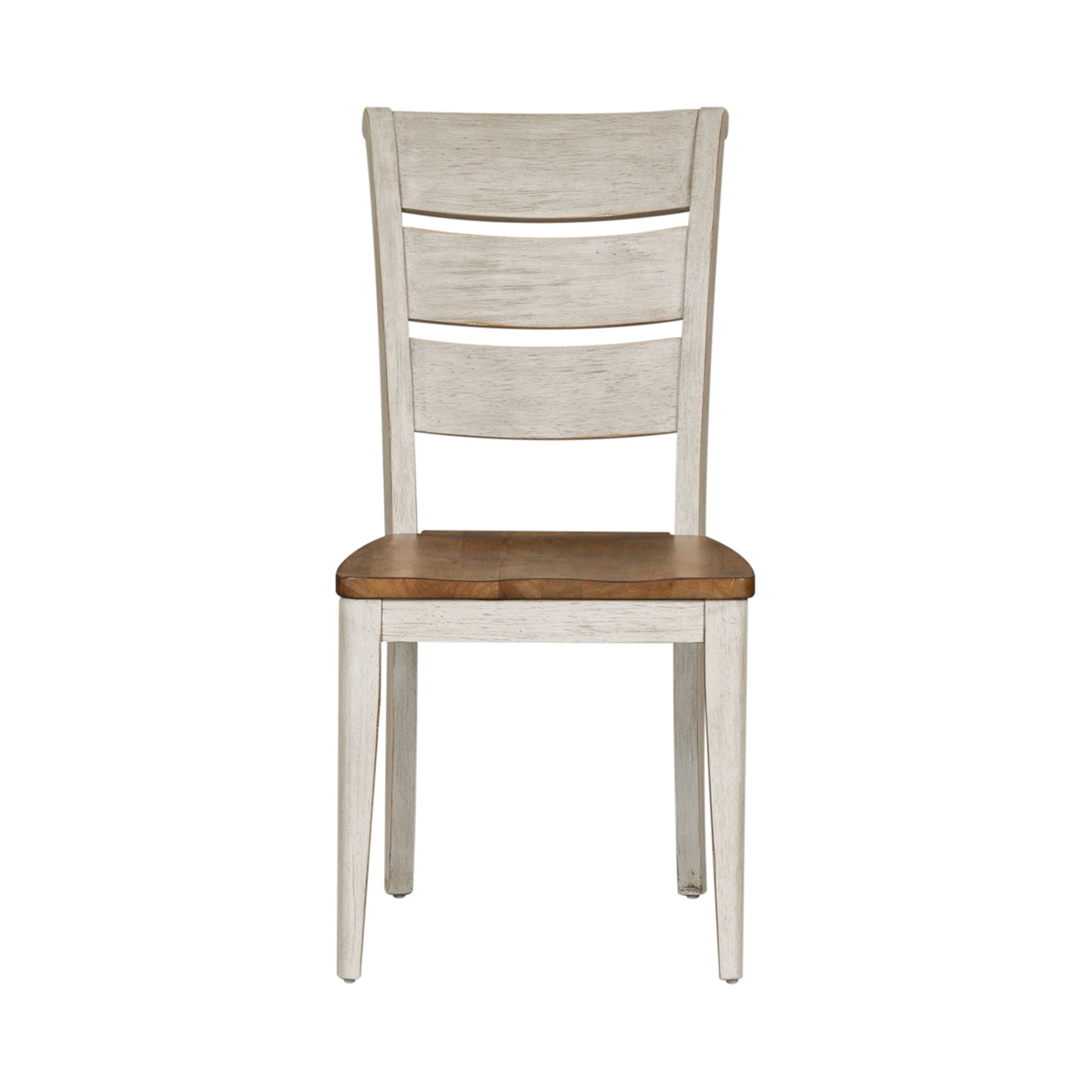 Farmhouse Reimagined - Ladder Back Side Chair - Antique White / Chestnut Tops
