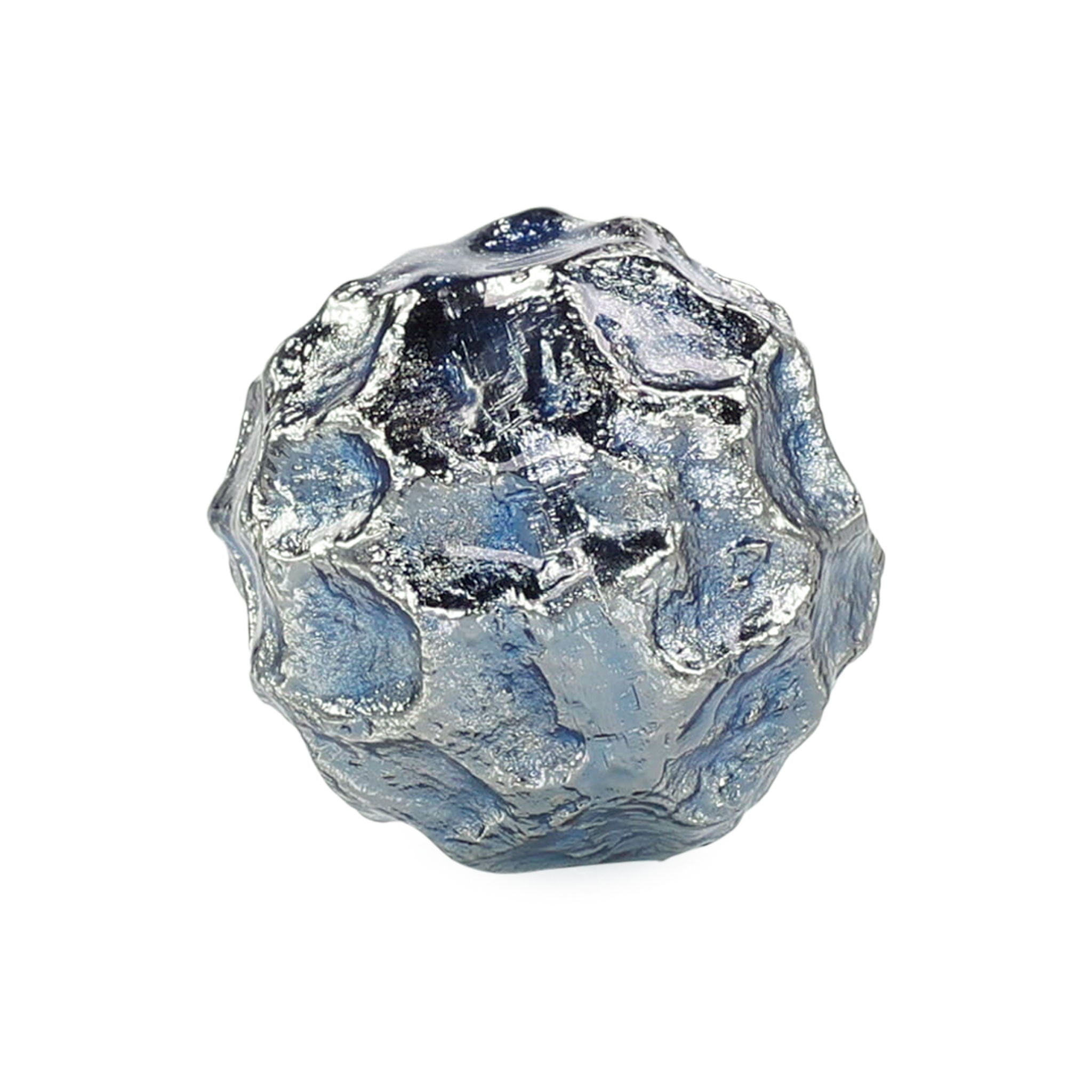 Textural Orb, Blue and Silver