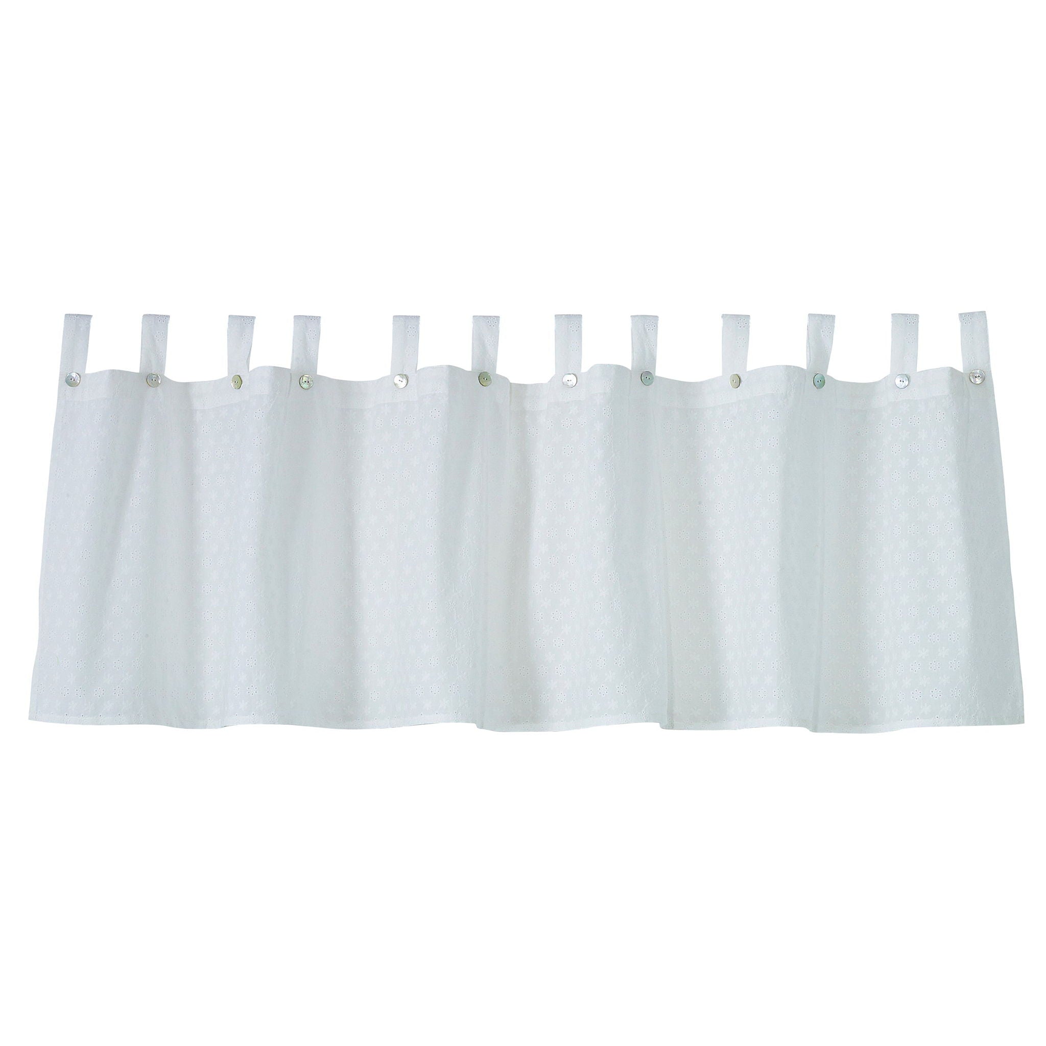 Salado - Cotton Valance With Medallion - White