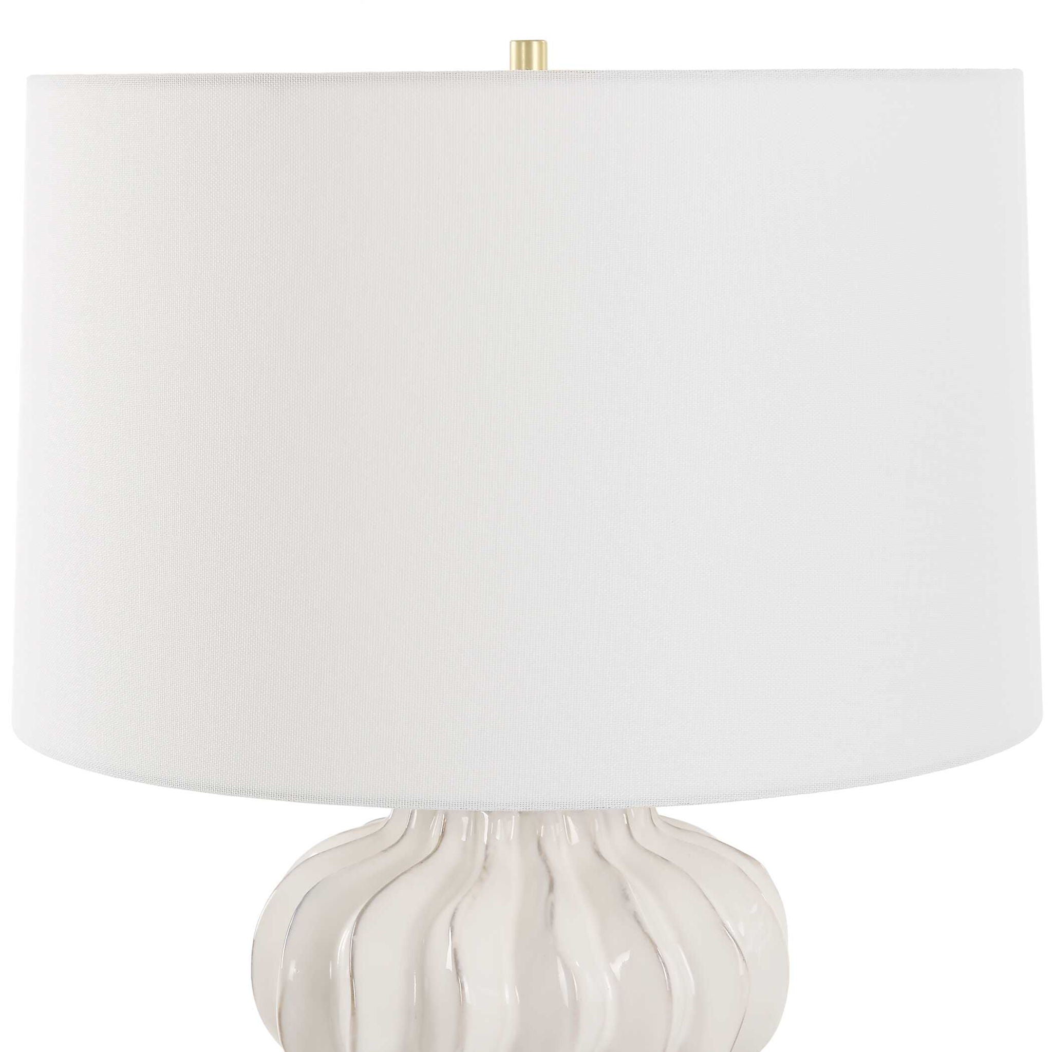 Wrenley - Ridged Table Lamp - White