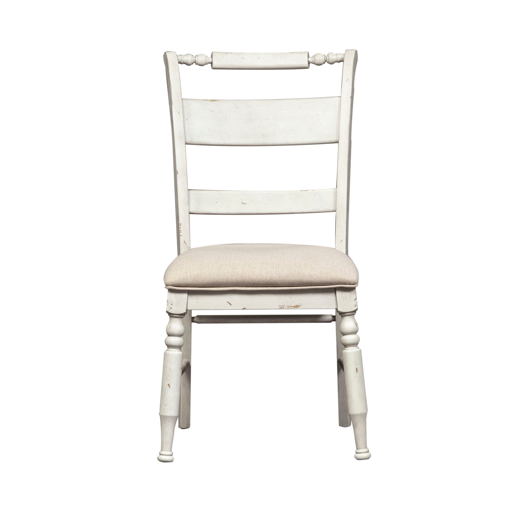 Whitney - Slat Back Side Chair - Antique Linen / Weathered Gray