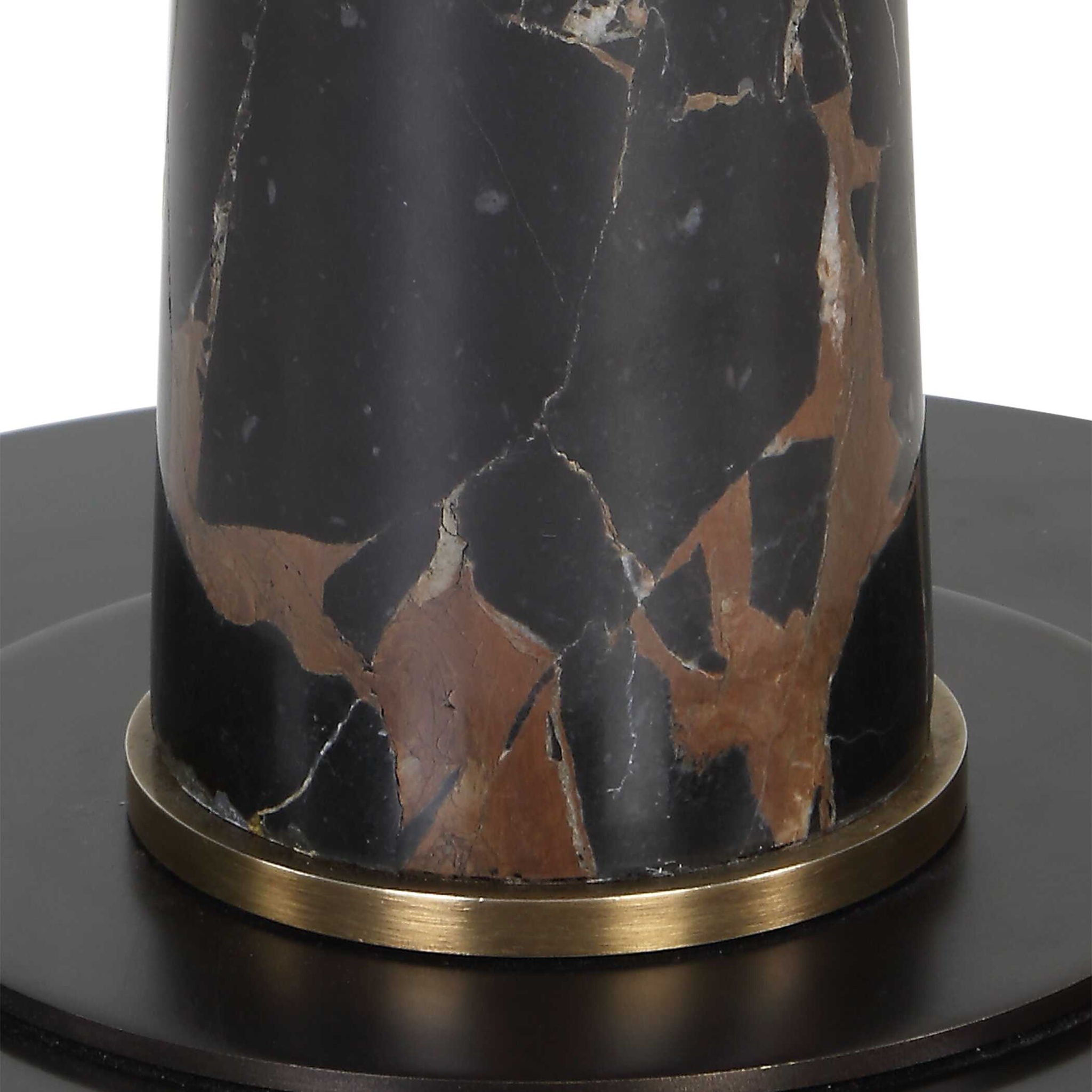 Tallarico - Brass & Marble Floor Lamp - Black / Bronze / Brown