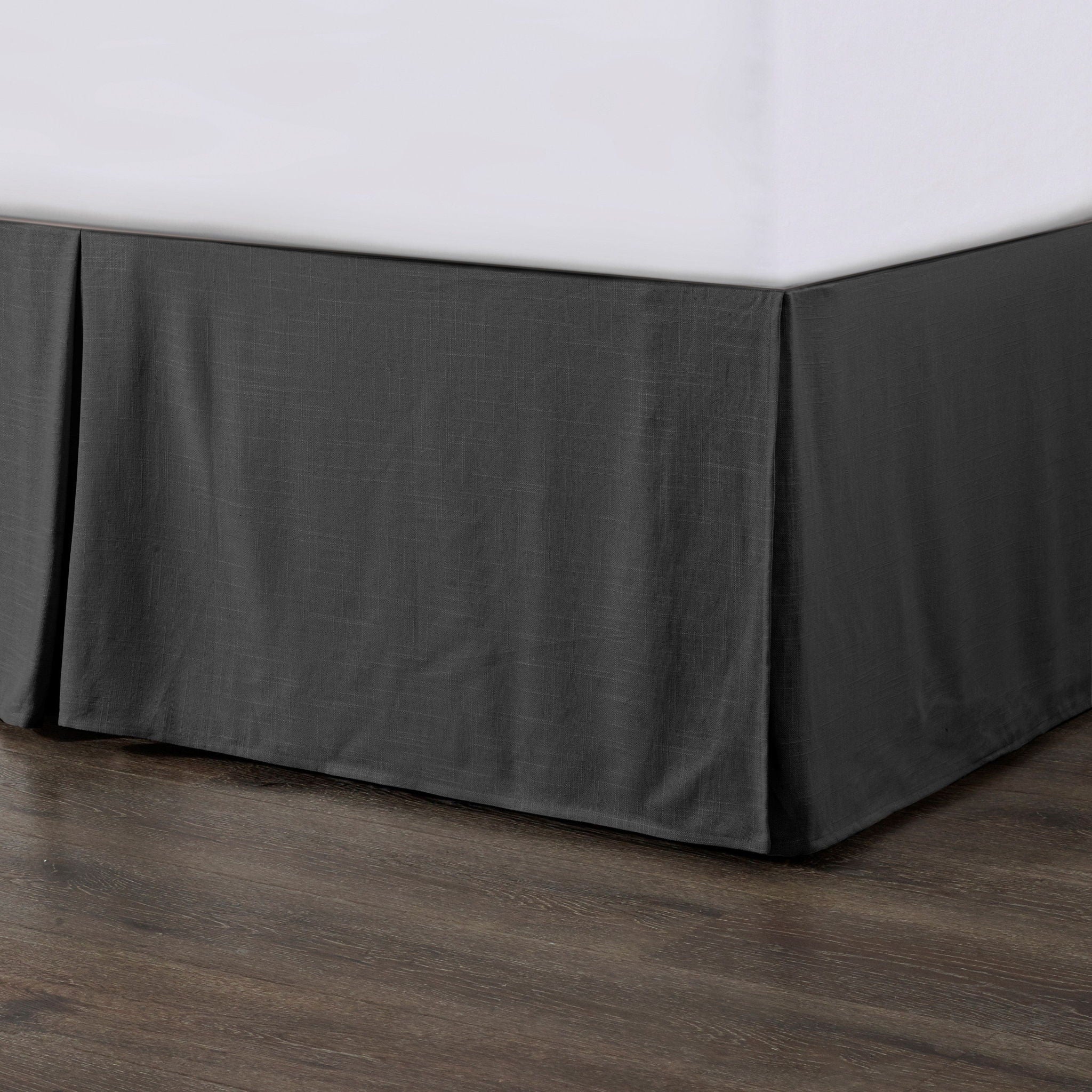 Hera - King Washed Linen Tailored Bed Skirt - Slate