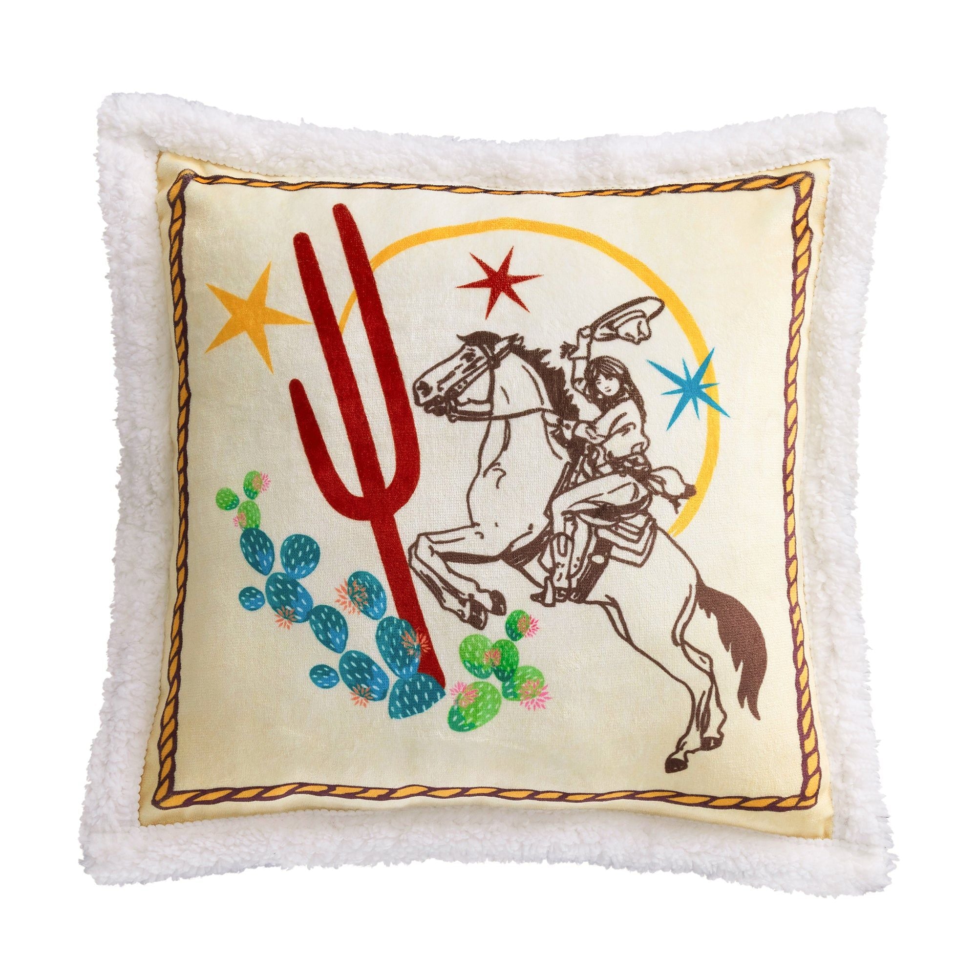 Campfire - Rider's Salute Campfire Sherpa Pillow - Multi Color