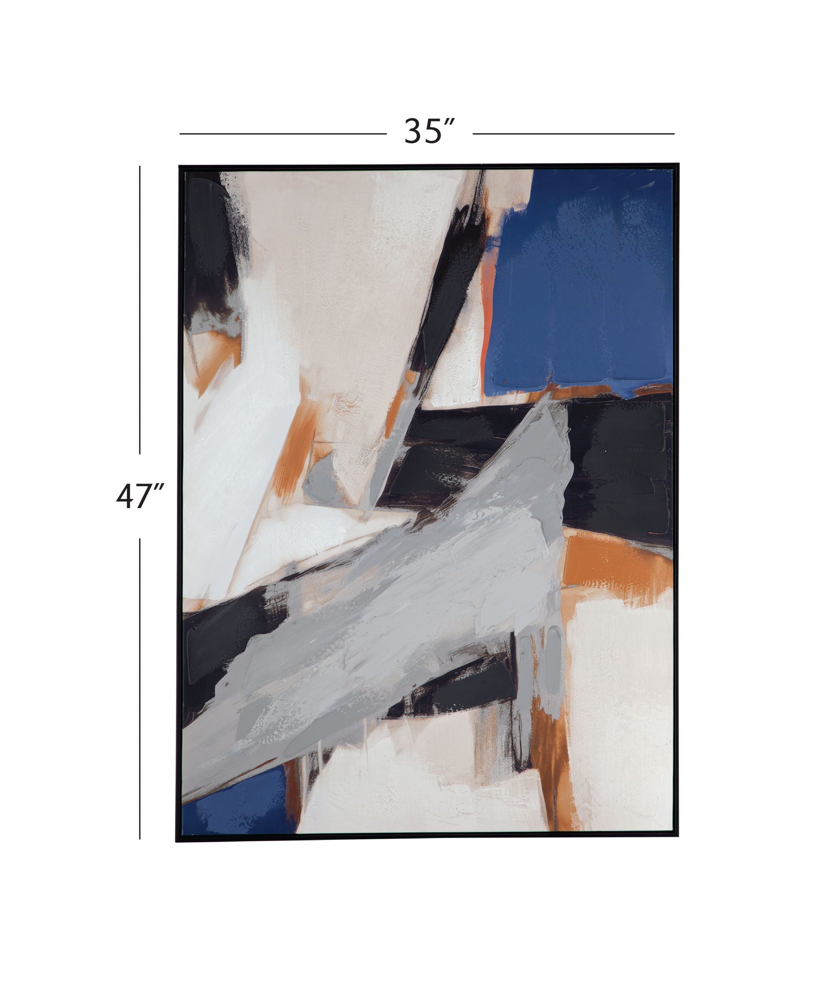 Denisa I Framed Canvas - Beige / Blue