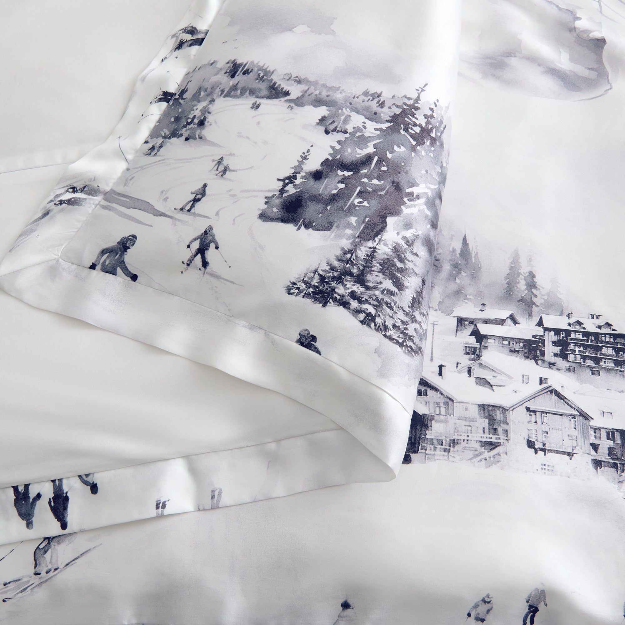 Ski Life - Queen Eucalyptus Duvet Cover Set (Set of 3) - Gray