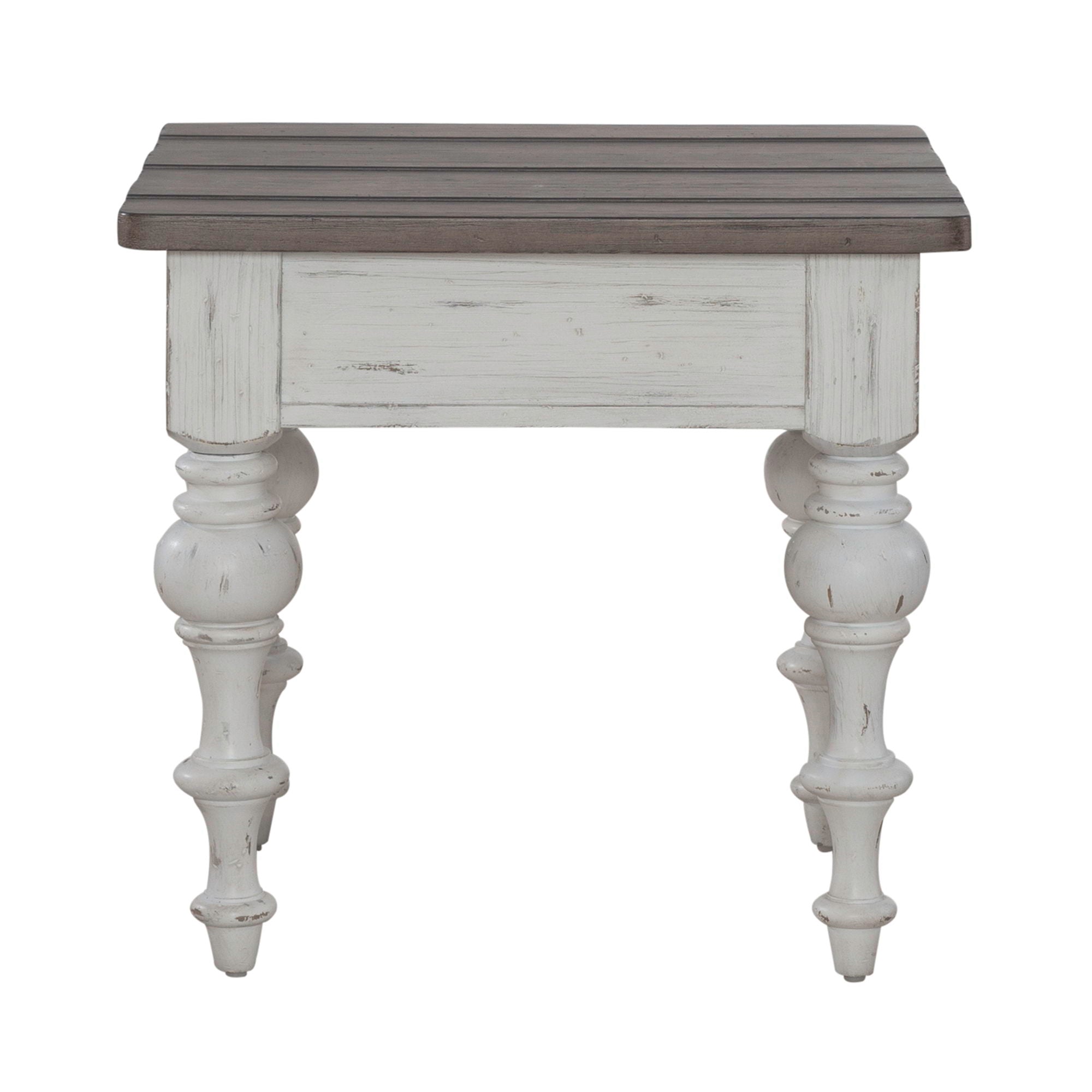 River Place - End Table - Riverstone White & Tobacco
