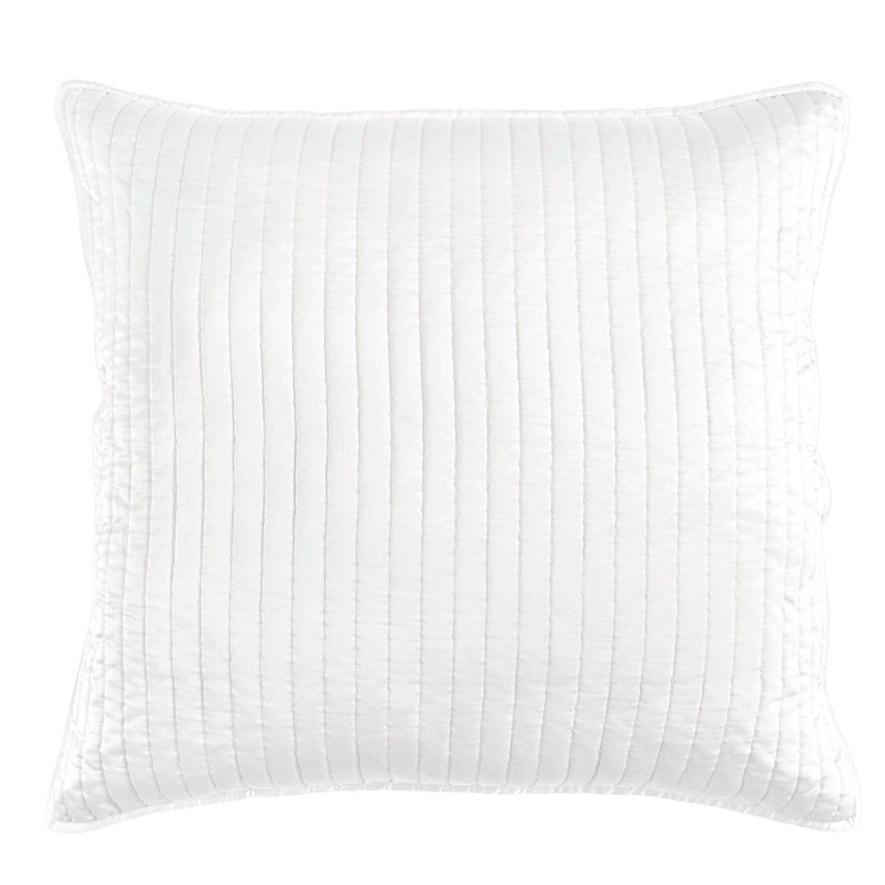 Satin Channel - Quilted Euro Sham - White