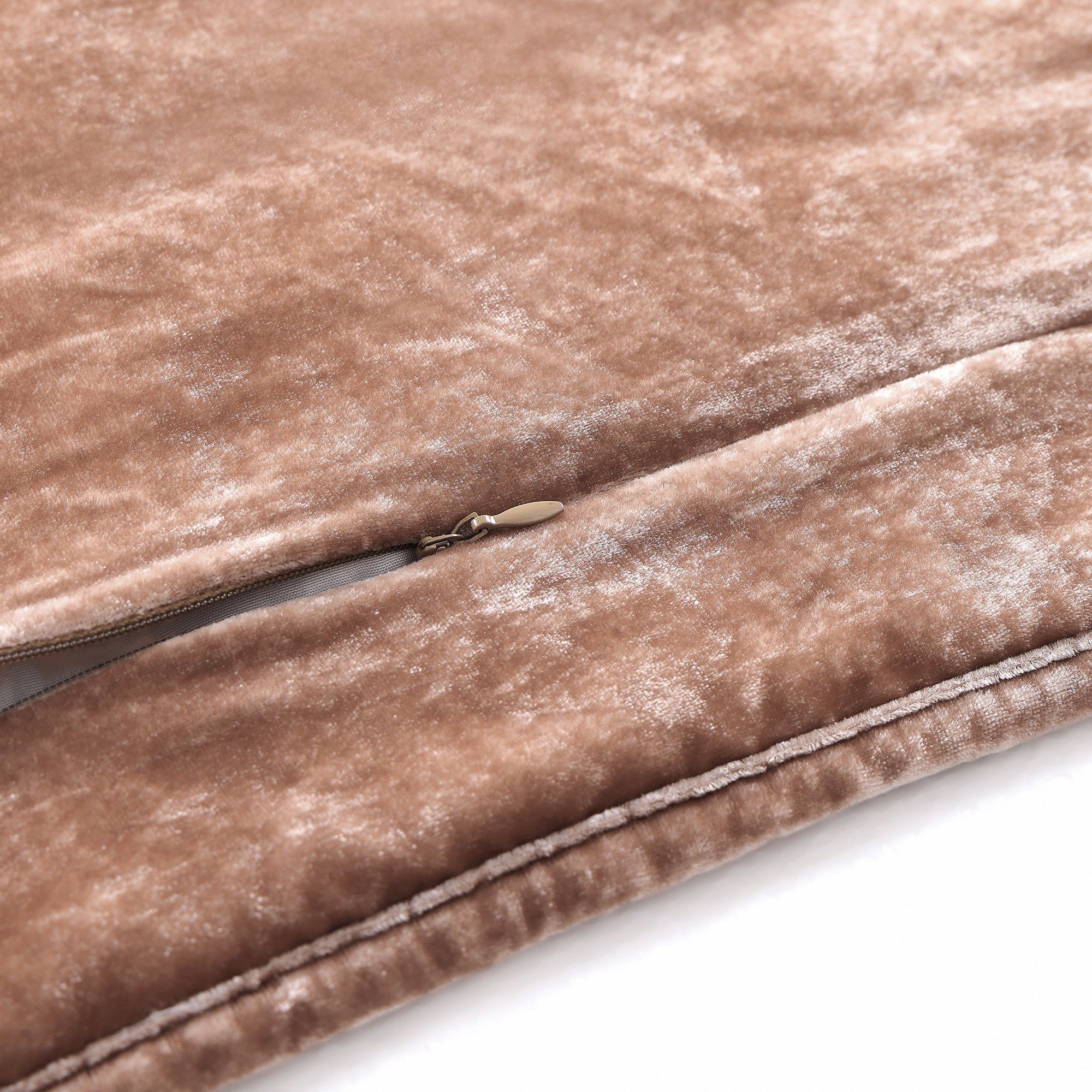 Stella - Full/Queen Faux Silk Velvet Double Box Stitch Quilt Set (Set of 3) - Dusty Rose