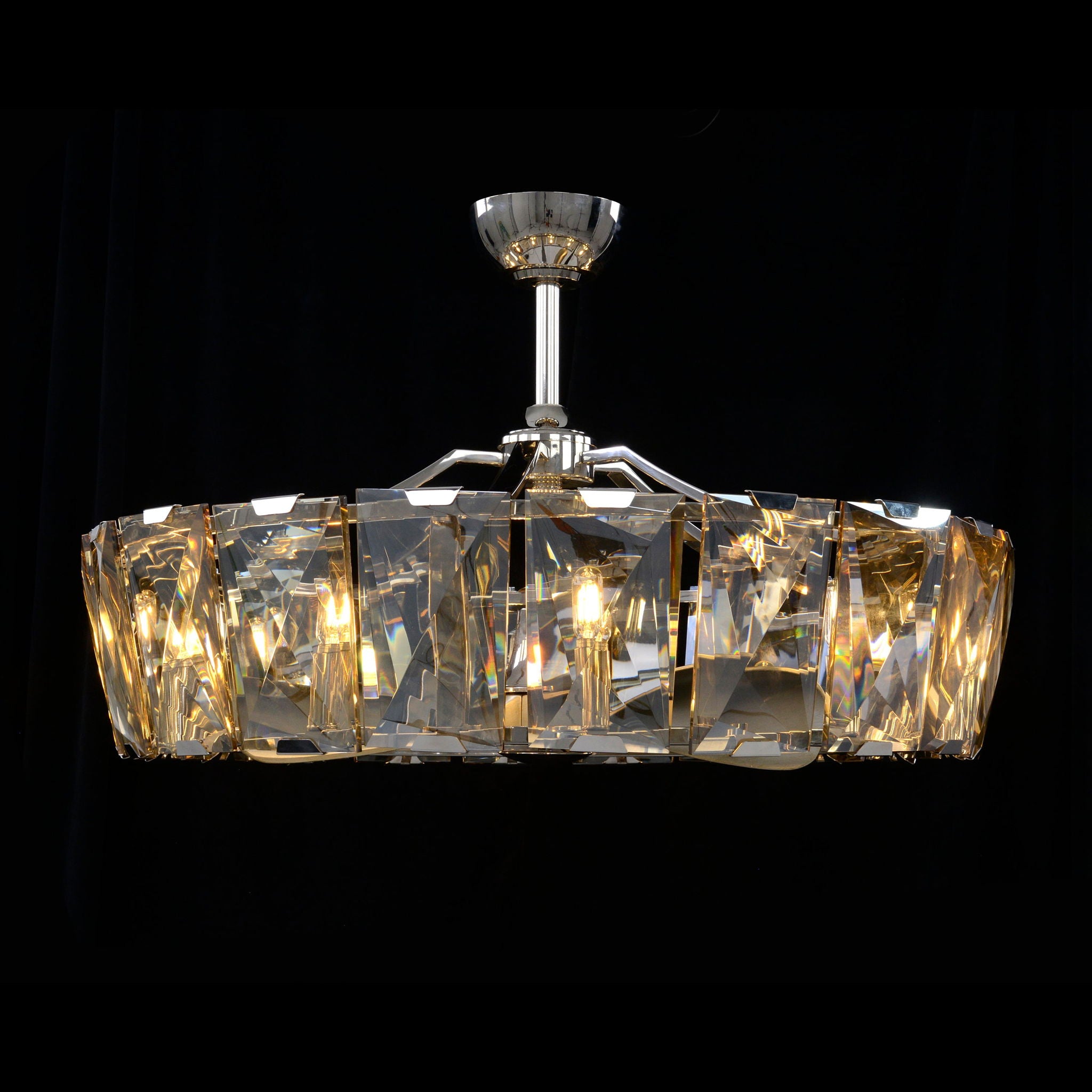 Ten-Light Chandelier with Fan
