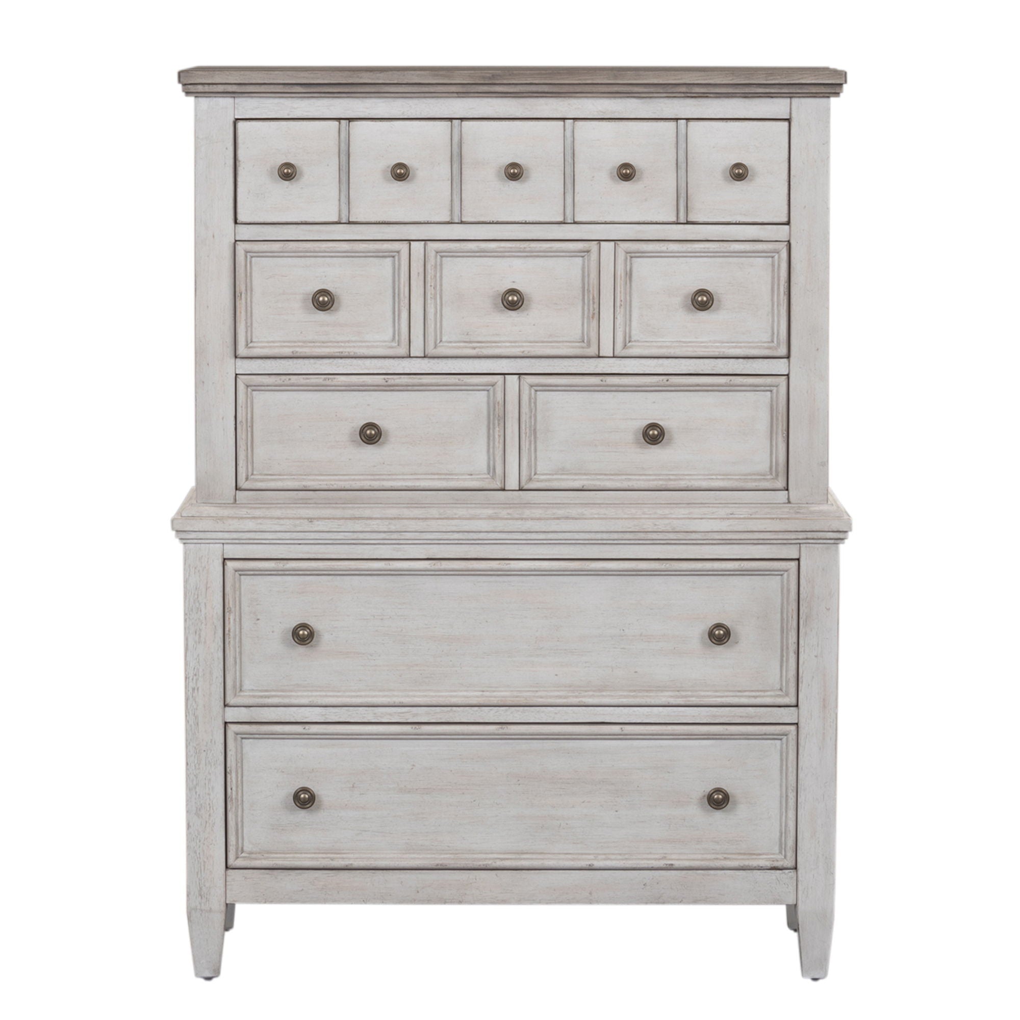 Heartland - 5 Drawer Chest - Antique White / Tobacco Tops