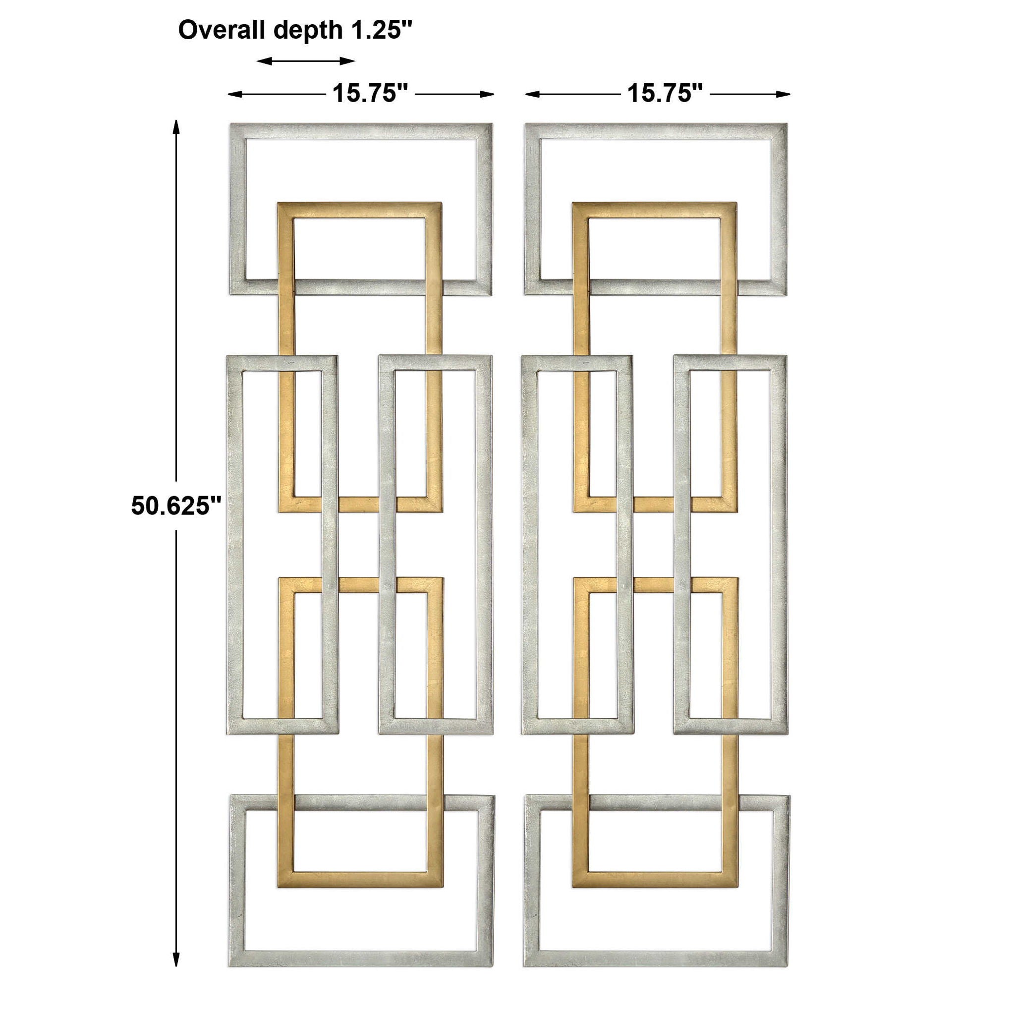 Aerin - Geometric Wall Art (Set of 2) - Gold