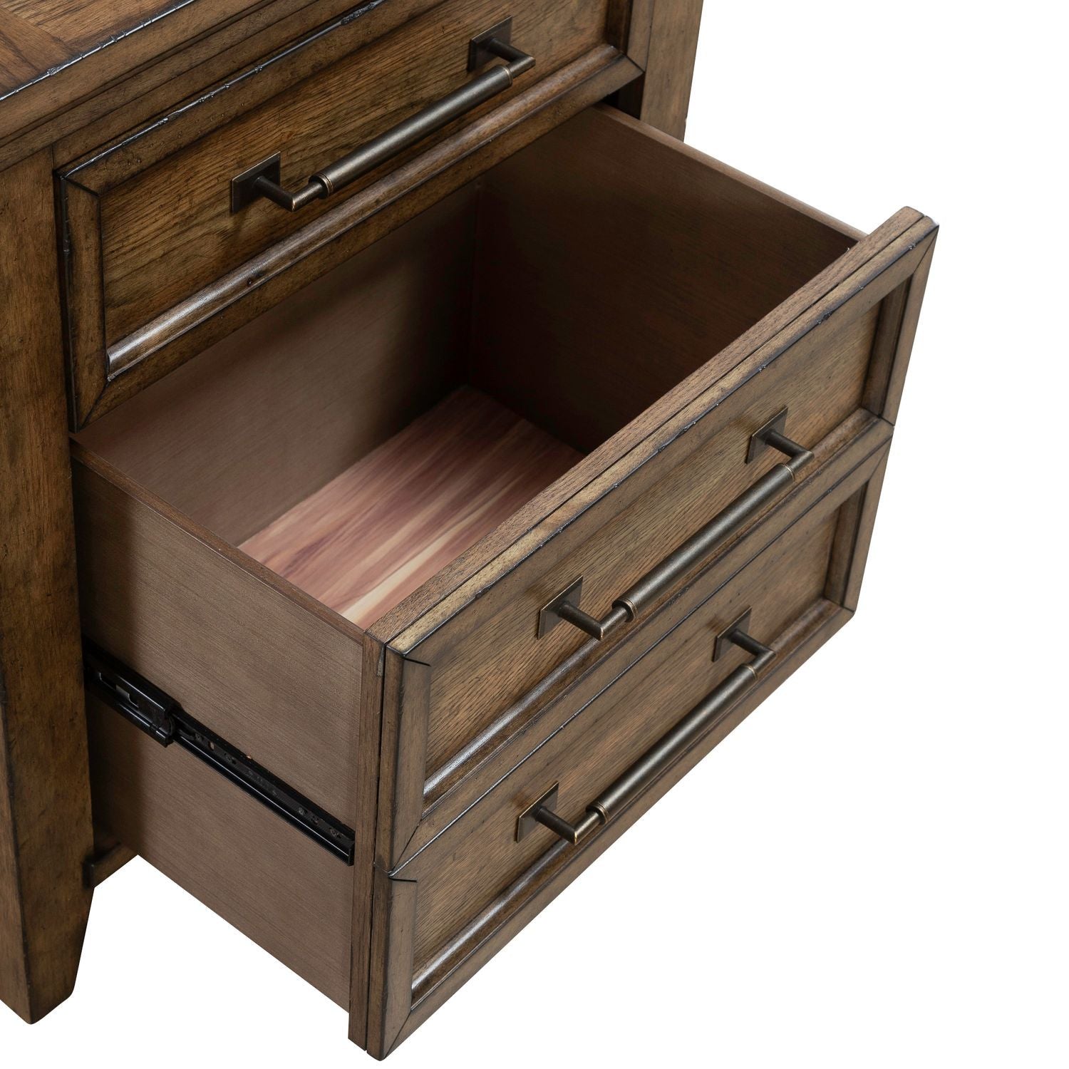 Carolina Park - Nightstand With Charging Station - Amber Brown