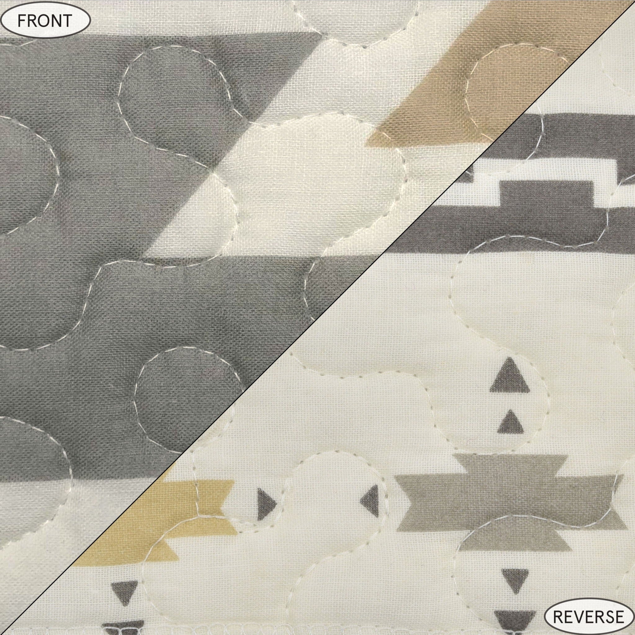 Desert Sage - Twin Reversible Quilt Set (Set of 2) - Tan / White / Gray