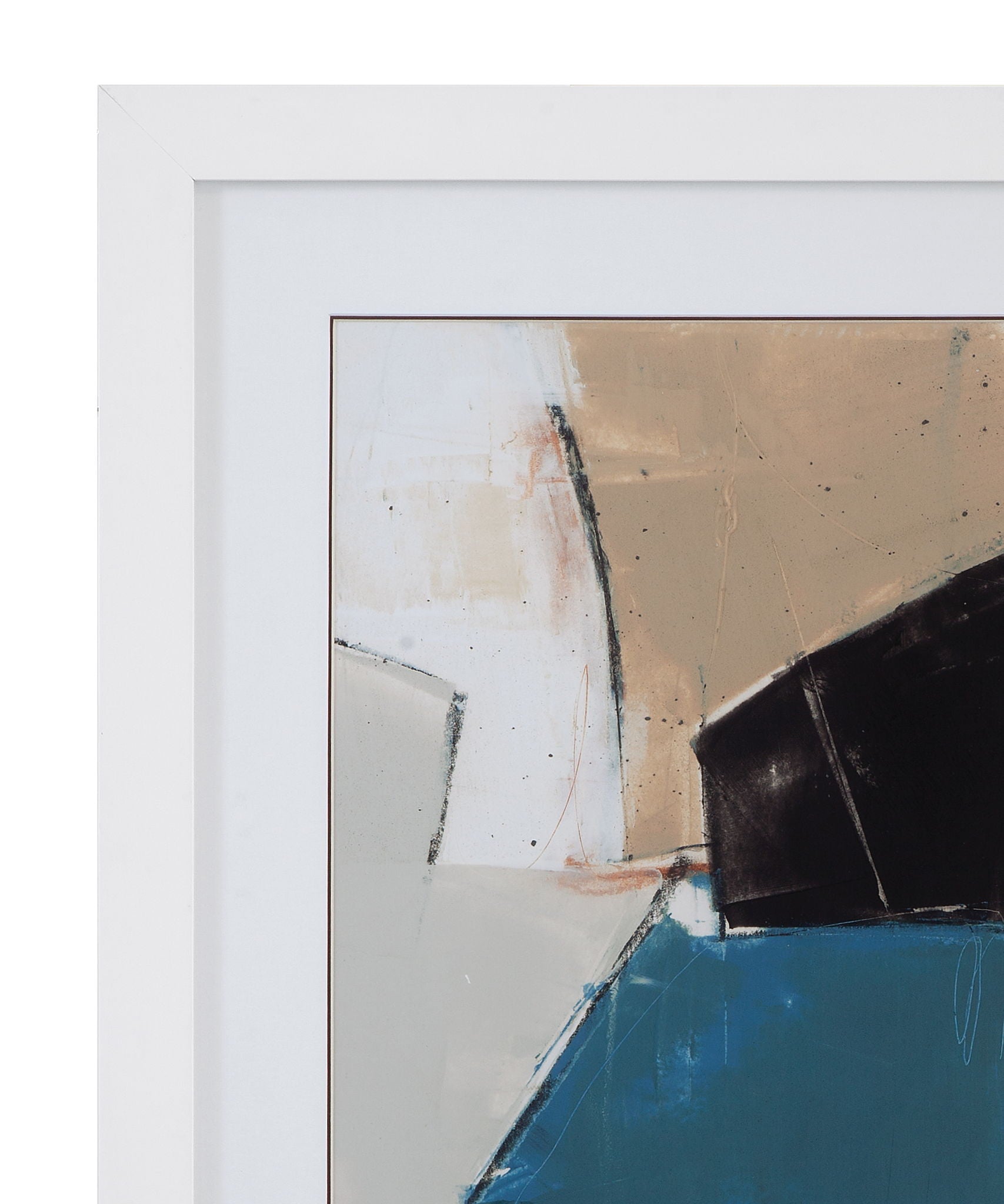 Layers II Framed Print - Light Brown / Blue