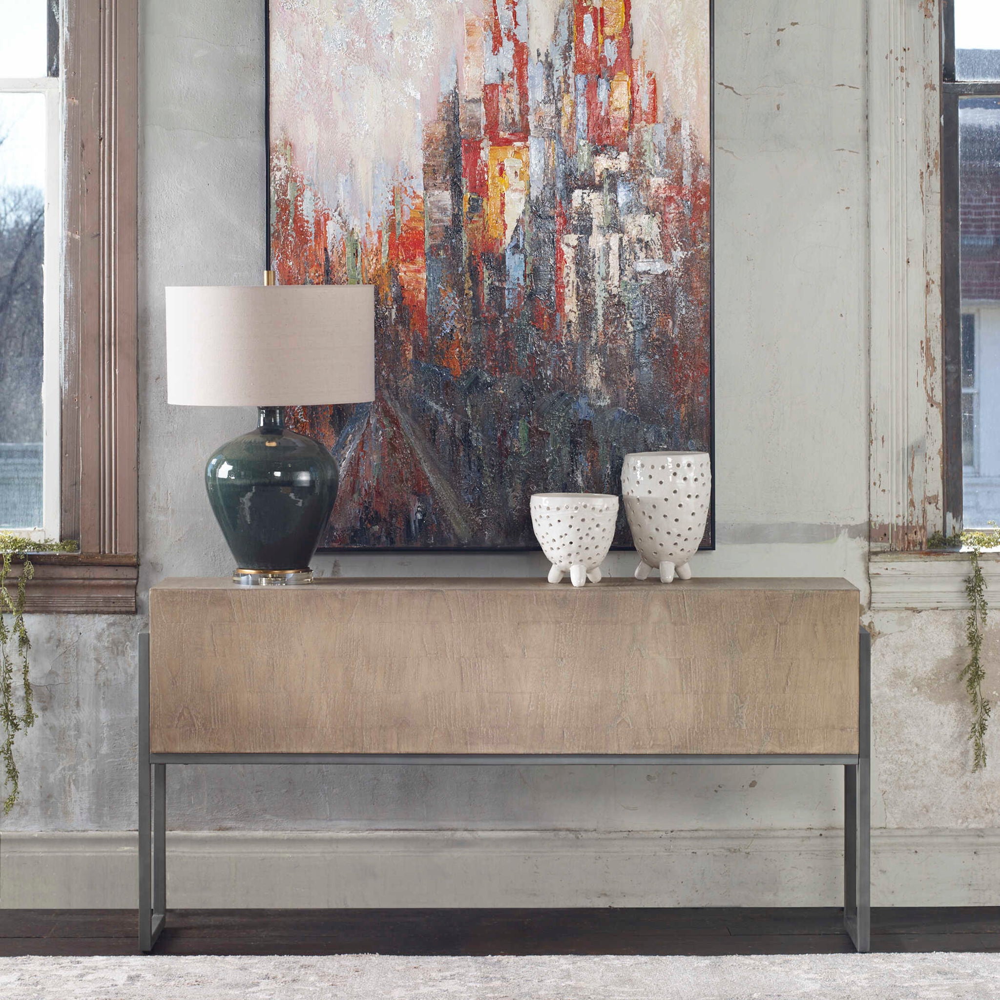 Nevis - Contemporary Console Table - Light Brown