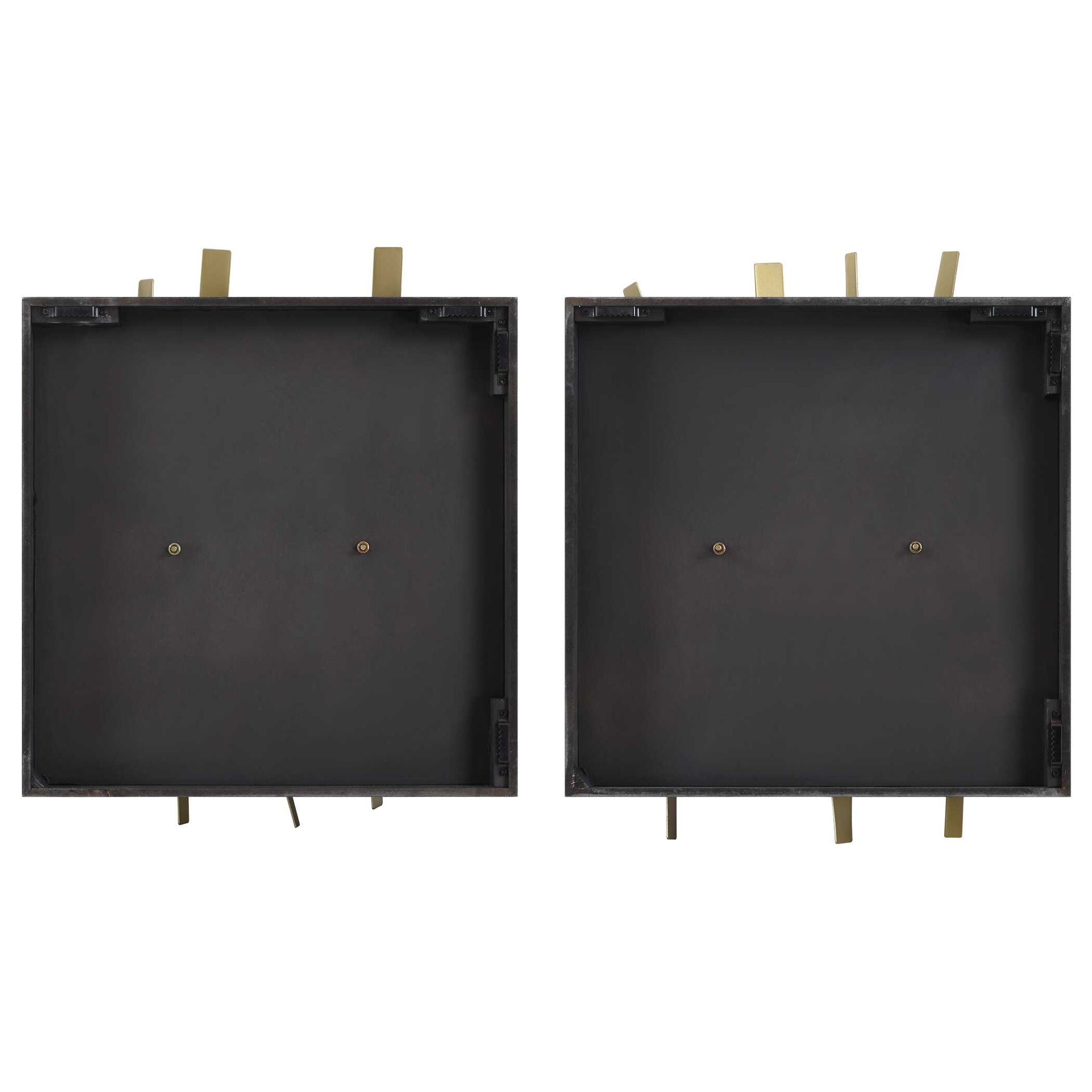 Crosshatch - Metal Wall Decor (Set of 2) - Dark Brown