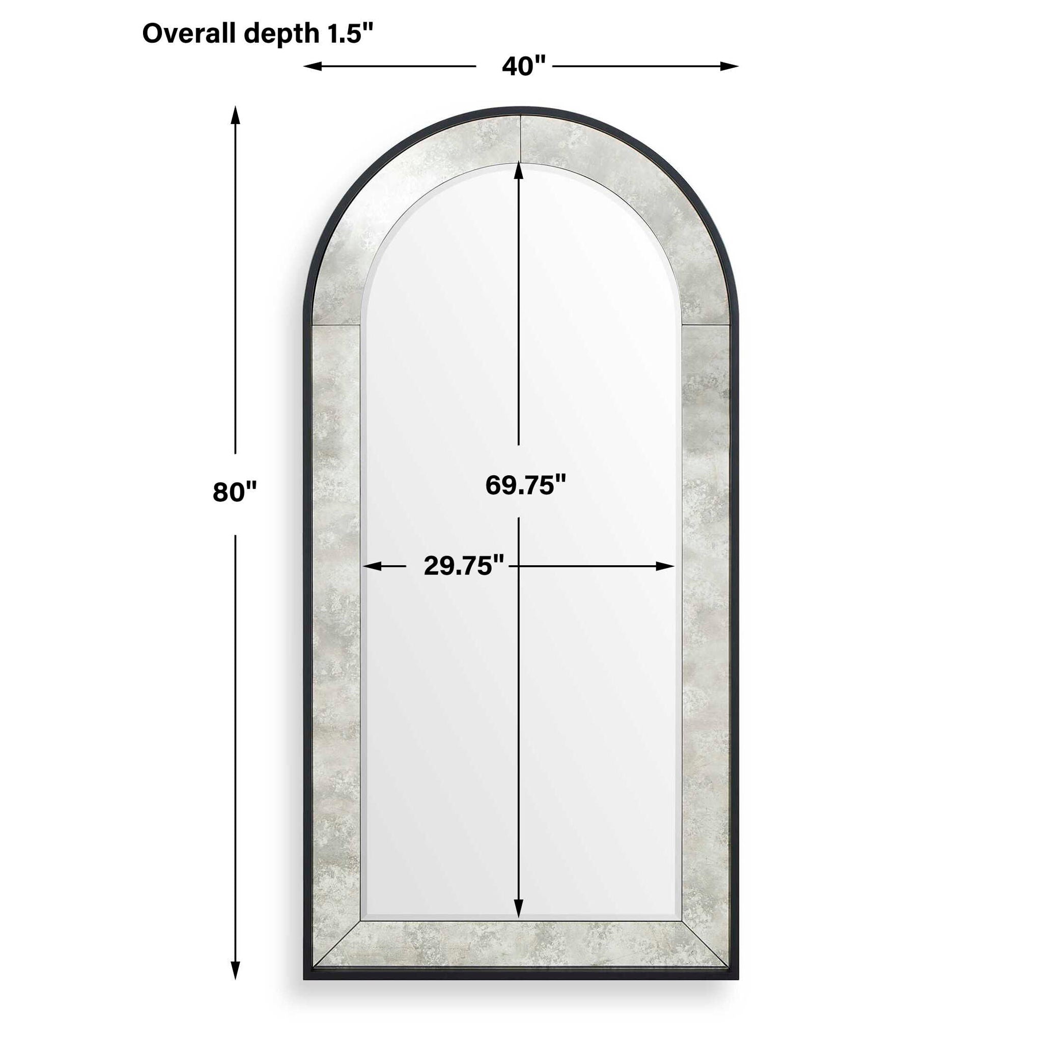 Marlowe - Antique Arch Mirror - Black