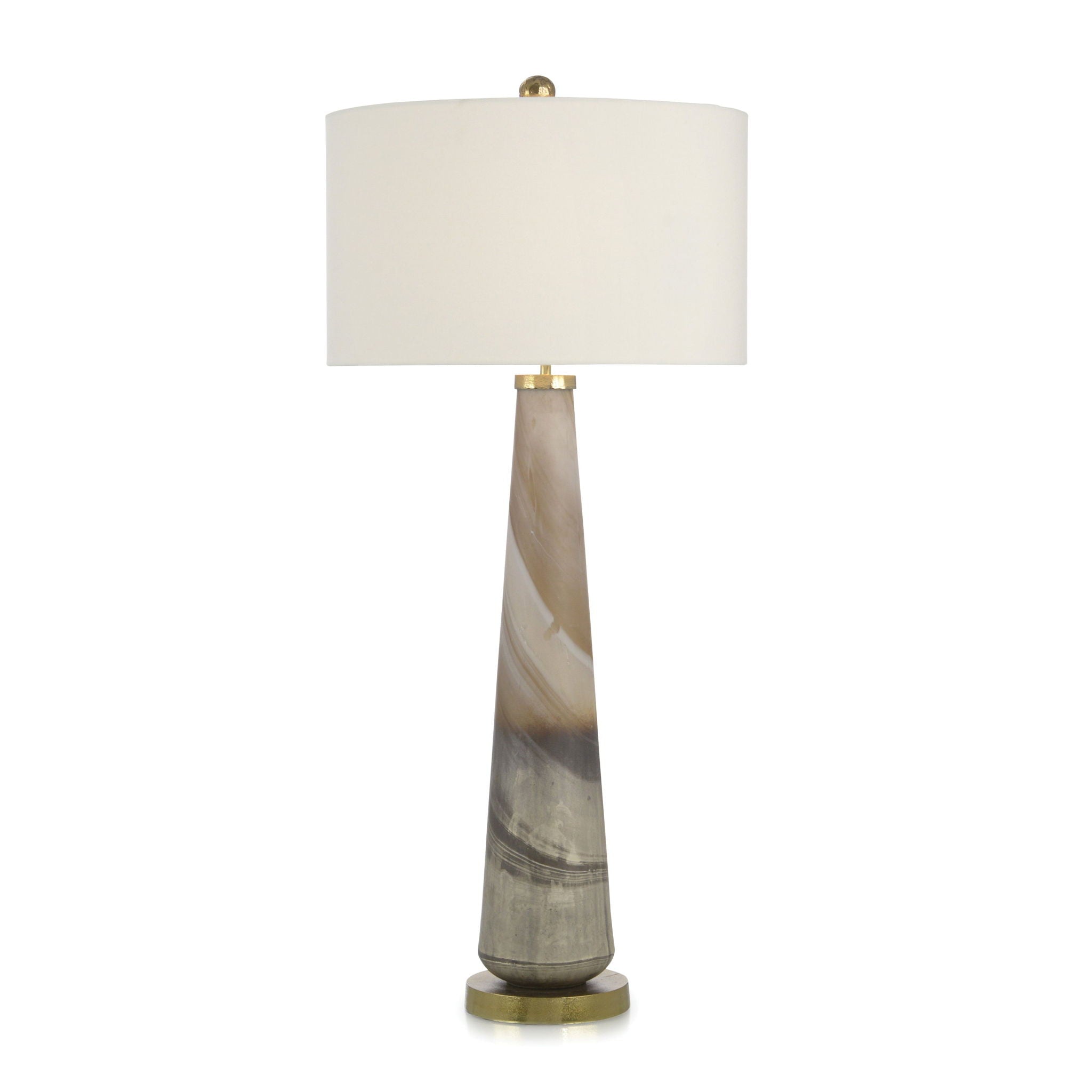 Furling Cream and Caramel Buffet Lamp