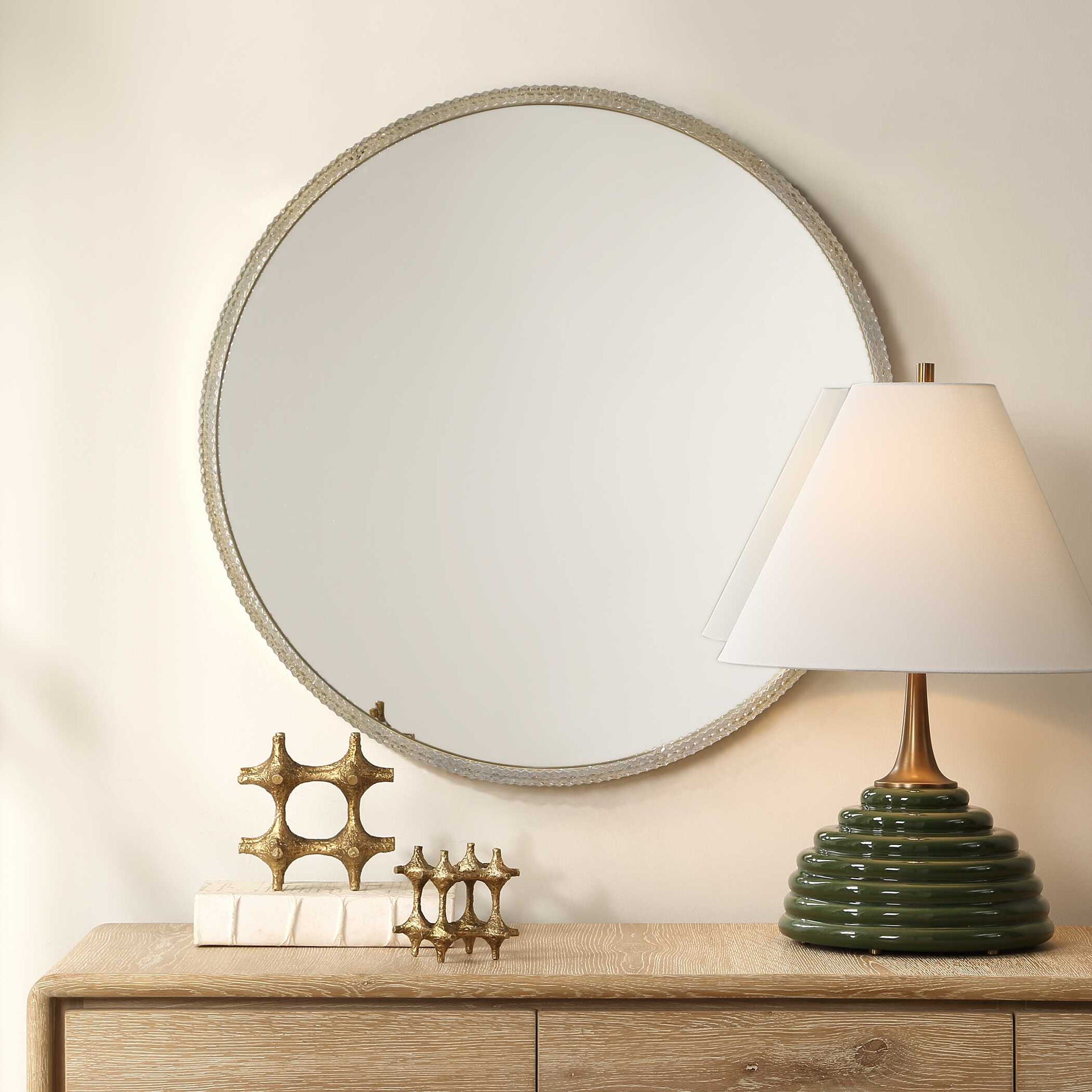 Break The Ice - Round Mirror - Gold