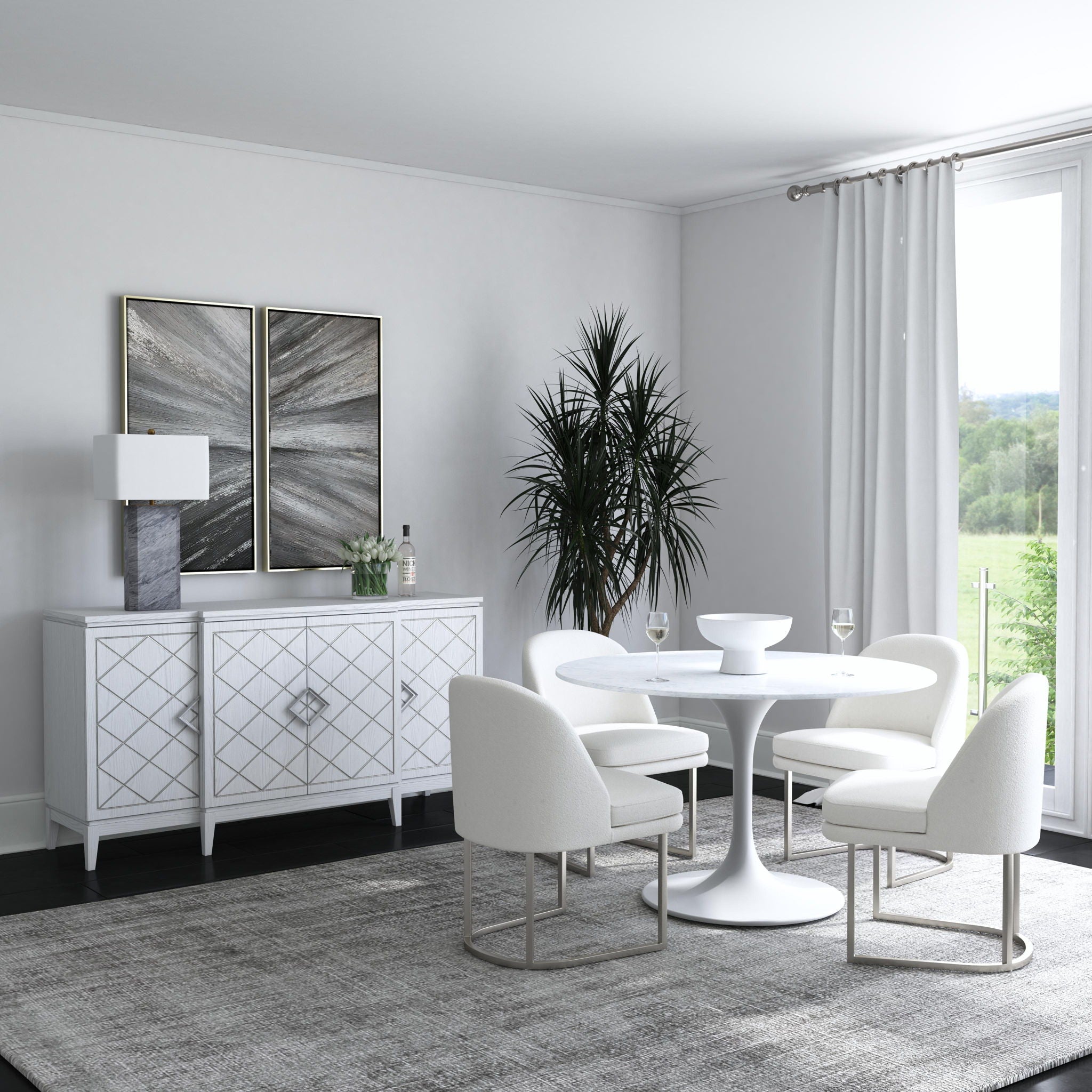 Leed - Table Lamp - Dark Gray / White