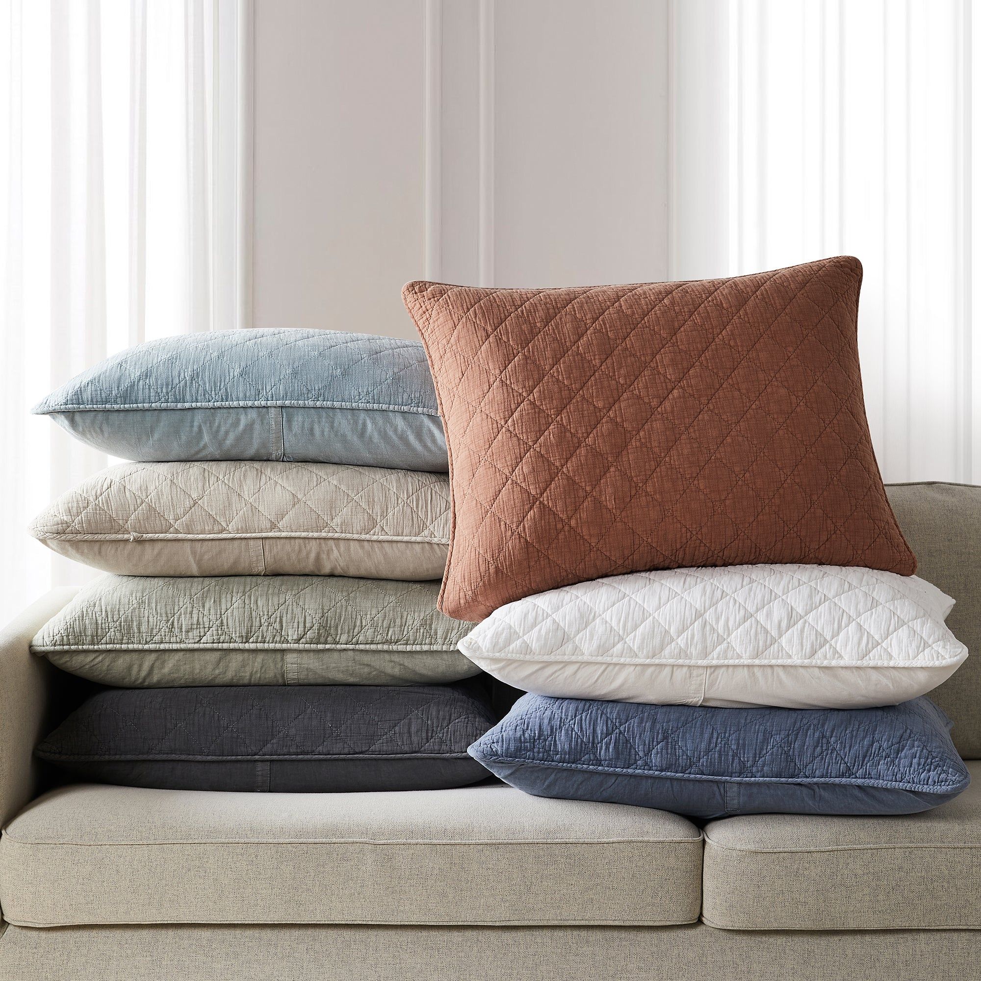 Cotton Gauze - Stonewashed Pillow Sham - Mineral Blue