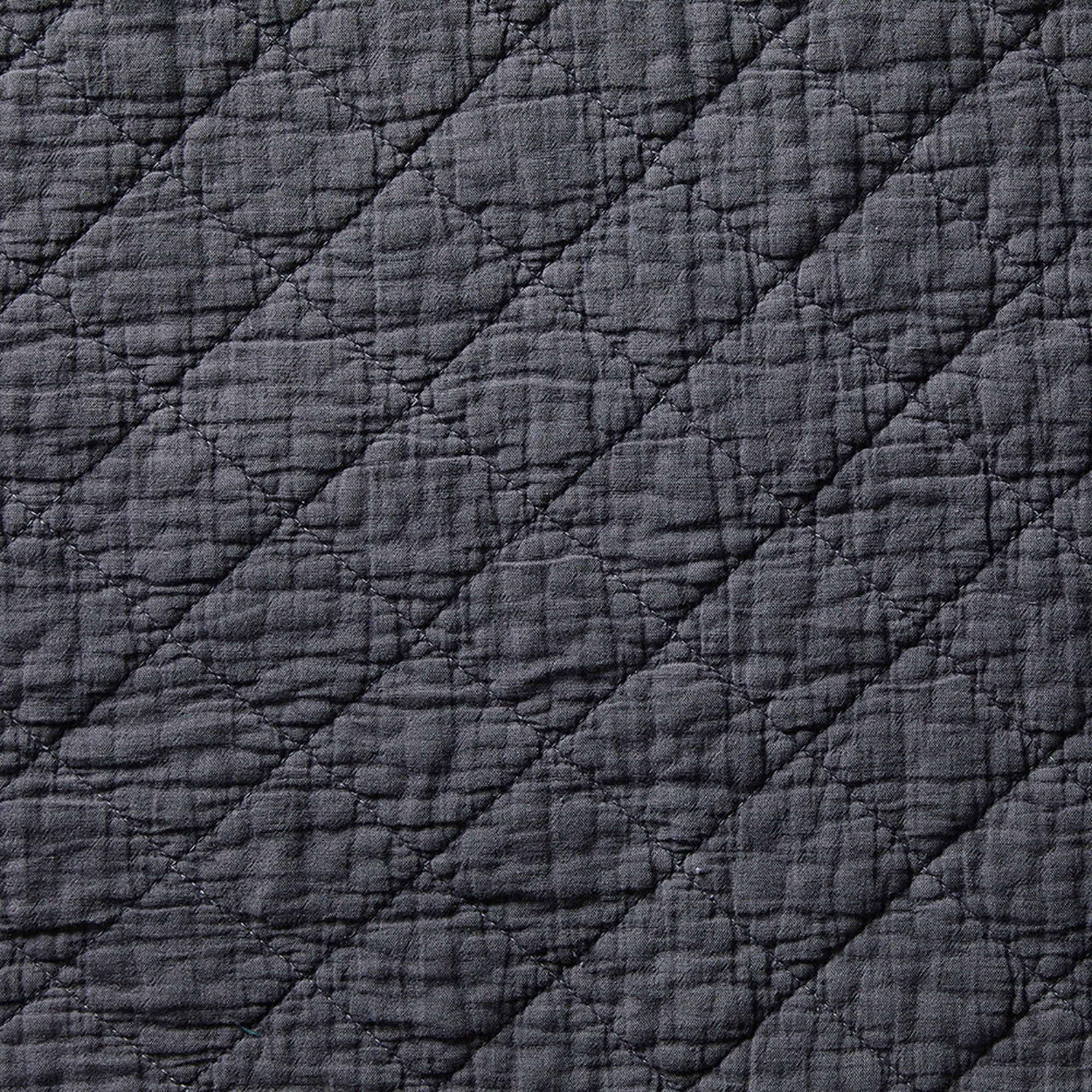 Cotton Gauze - Twin Stonewashed Quilt - Charcoal