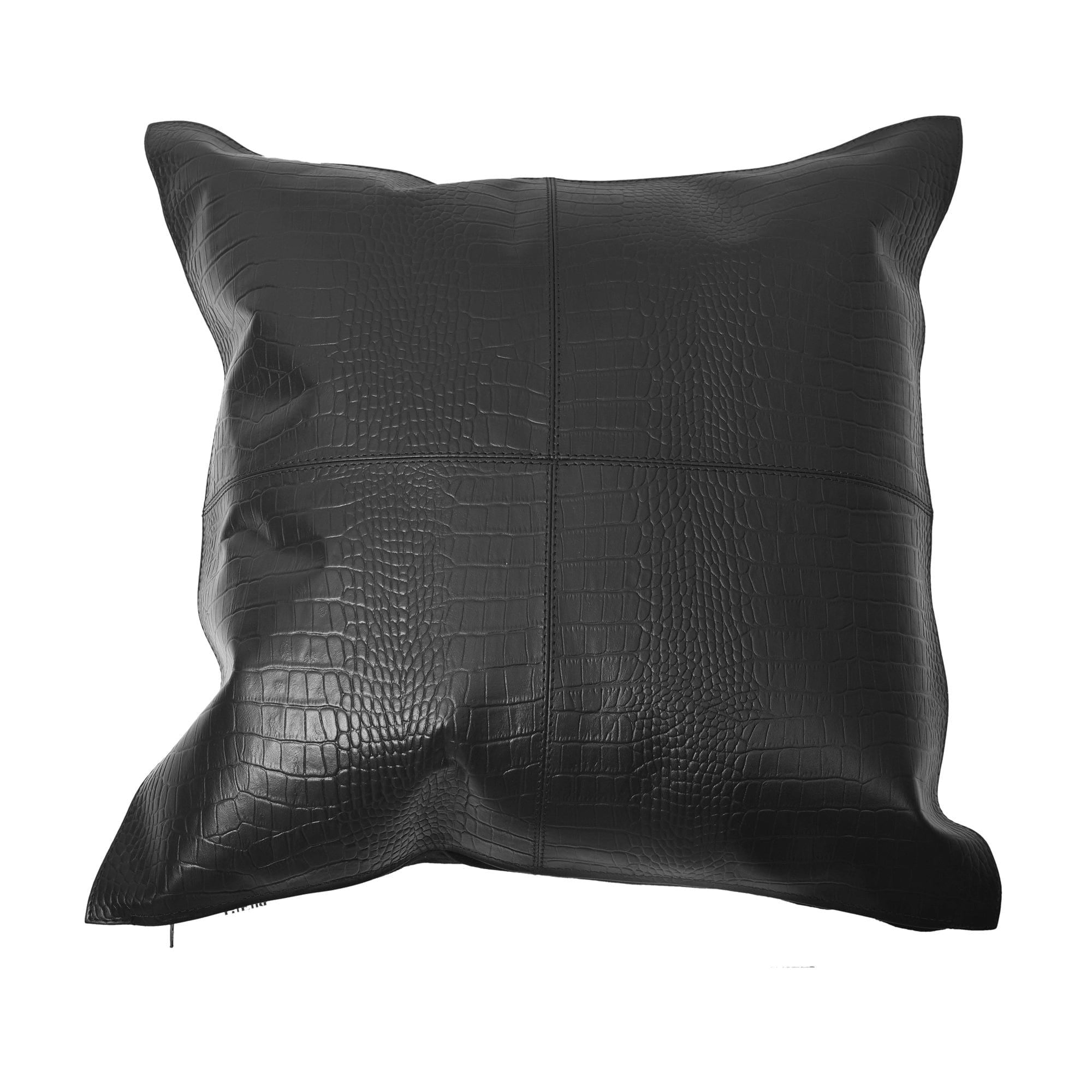 HiEnd Accents Leather Croc-Embossed Accent Pillow - Thumbnail 4