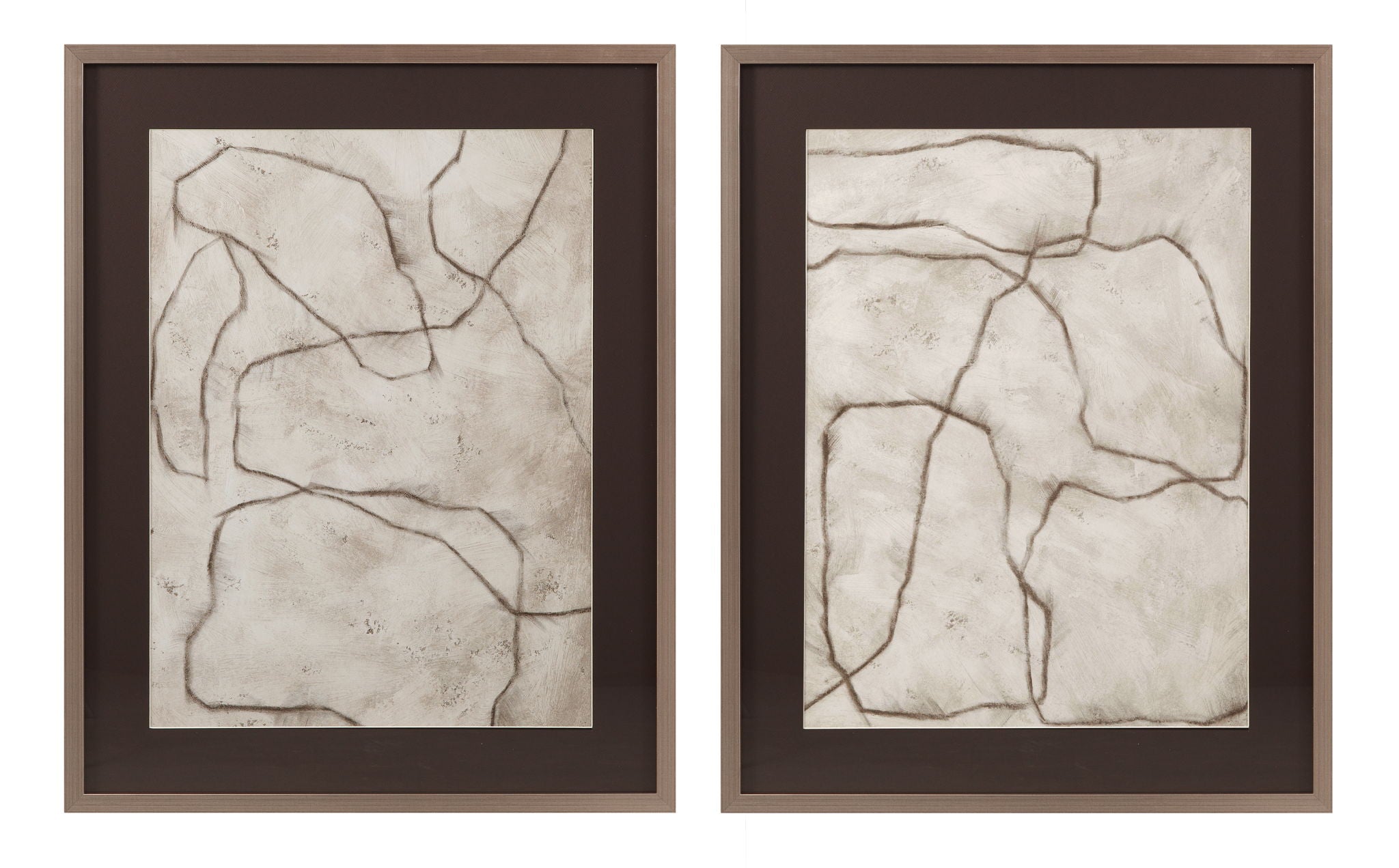 Past And Present Framed Print (Set of 2) - Gray, Off White