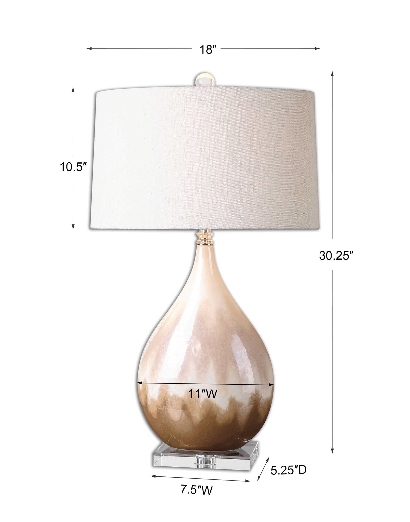 Flavian - Glazed Ceramic Lamp - Light Brown