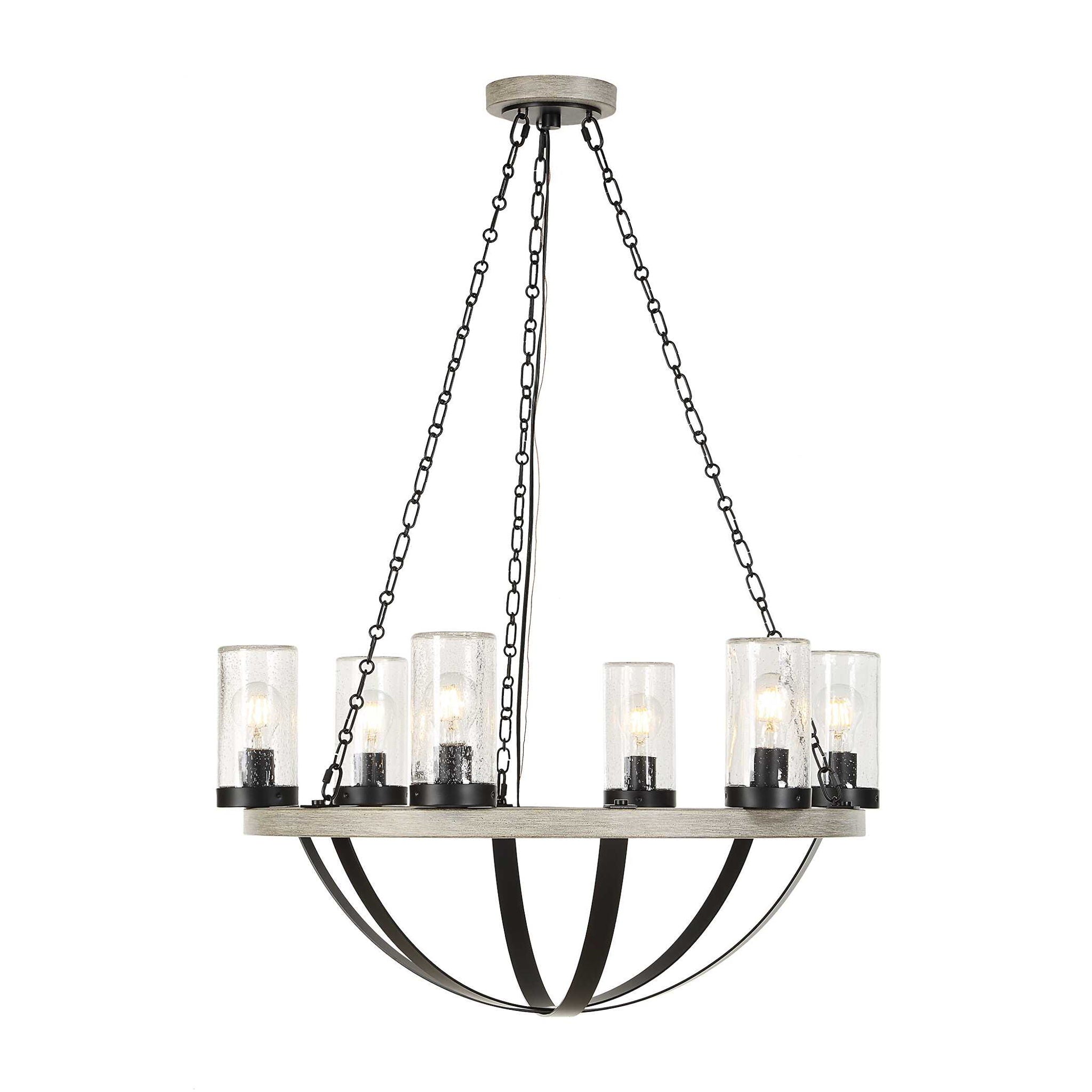 Edgecomb - 6 Light Indoor-Outdoor Chandelier - Black / Gray