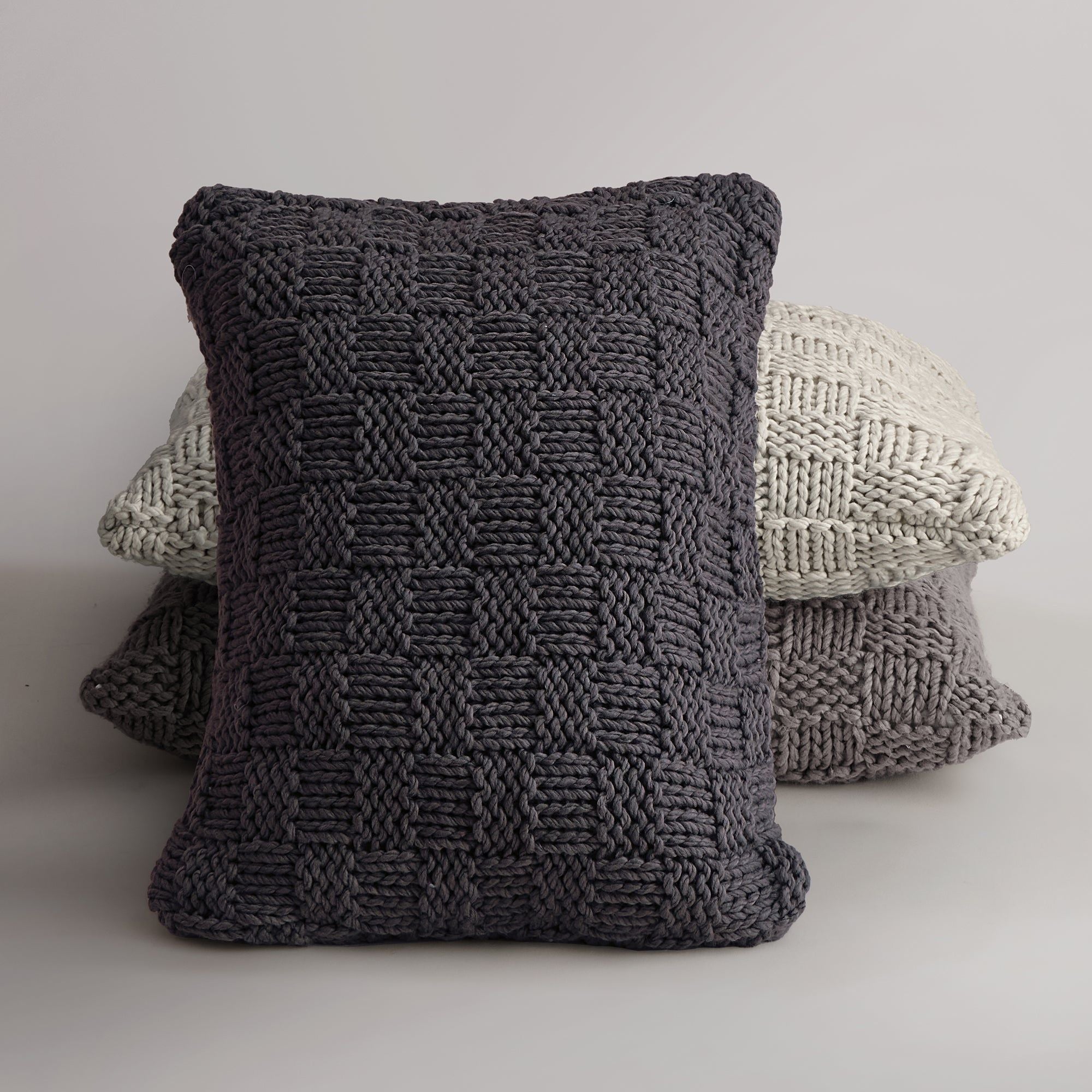 Chess Knit - Dutch Euro Pillow - Slate