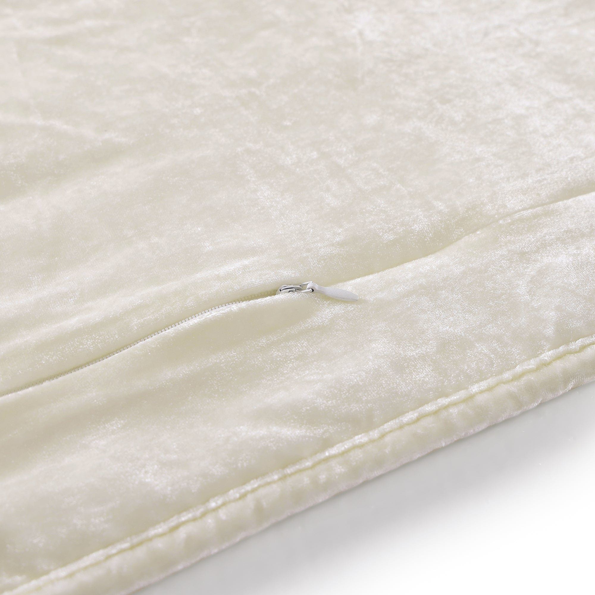 Stella - Full/Queen Faux Silk Velvet Double Box Stitch Quilt Set (Set of 3) - Stone
