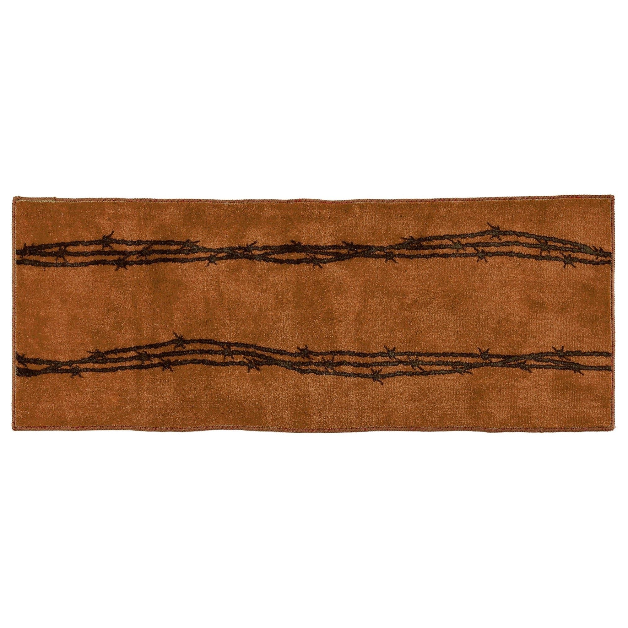 Rustic Barbwire - 24" x 60" Barbwire Print Rug 2 Per Carton - Chocolate