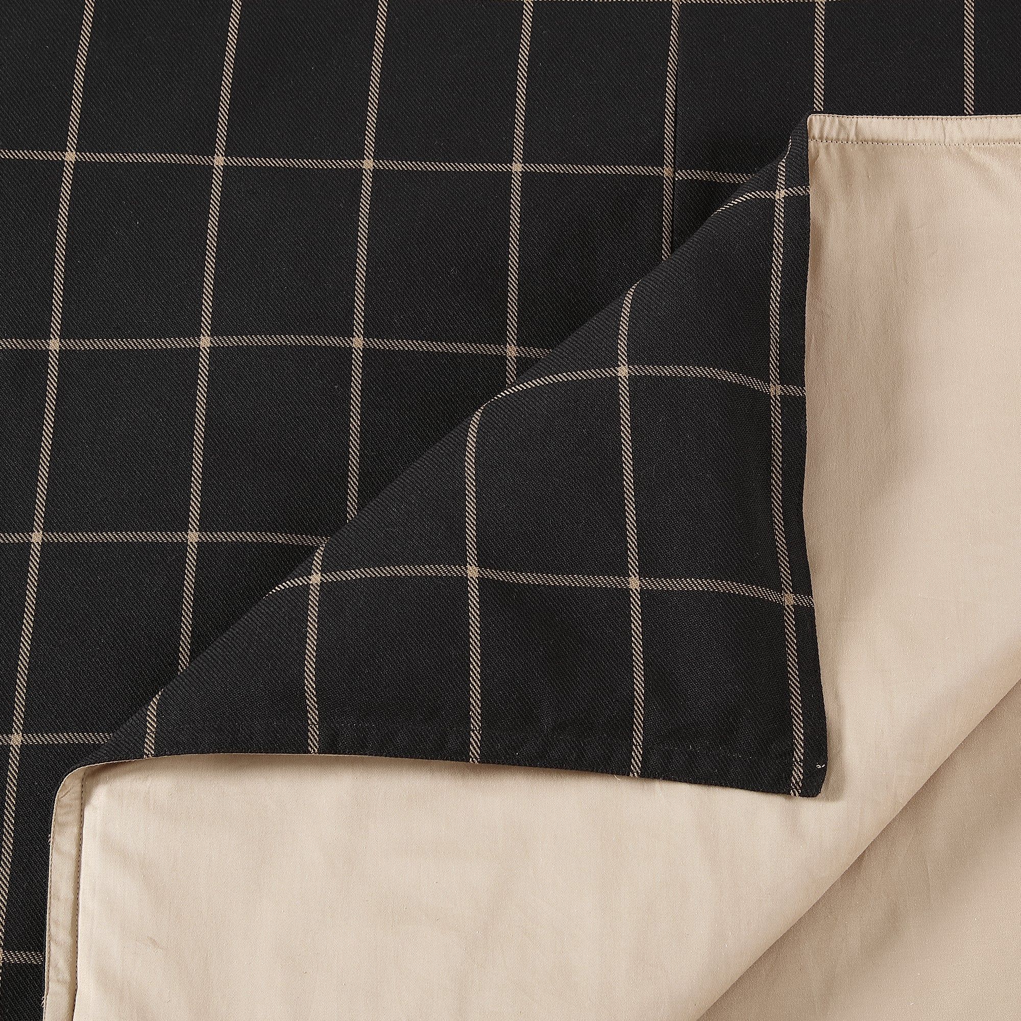 Windowpane - Full Plaid Comforter Set (Set of 3) - Black