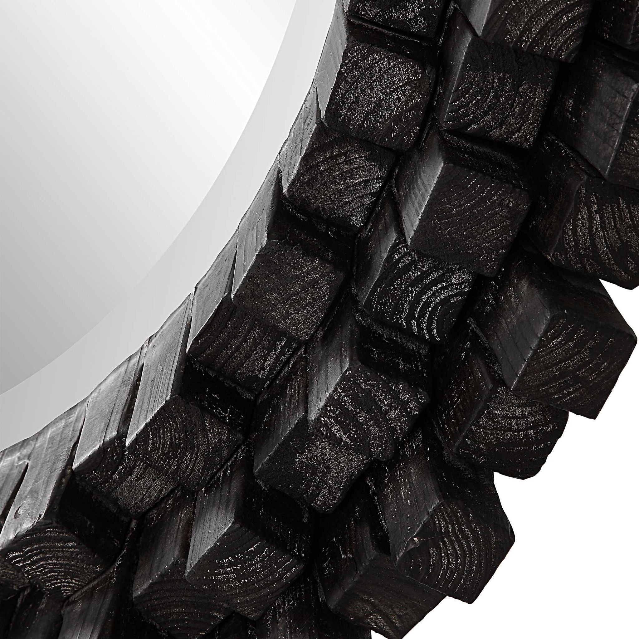 Circle Of Piers - Round Mirror - Black