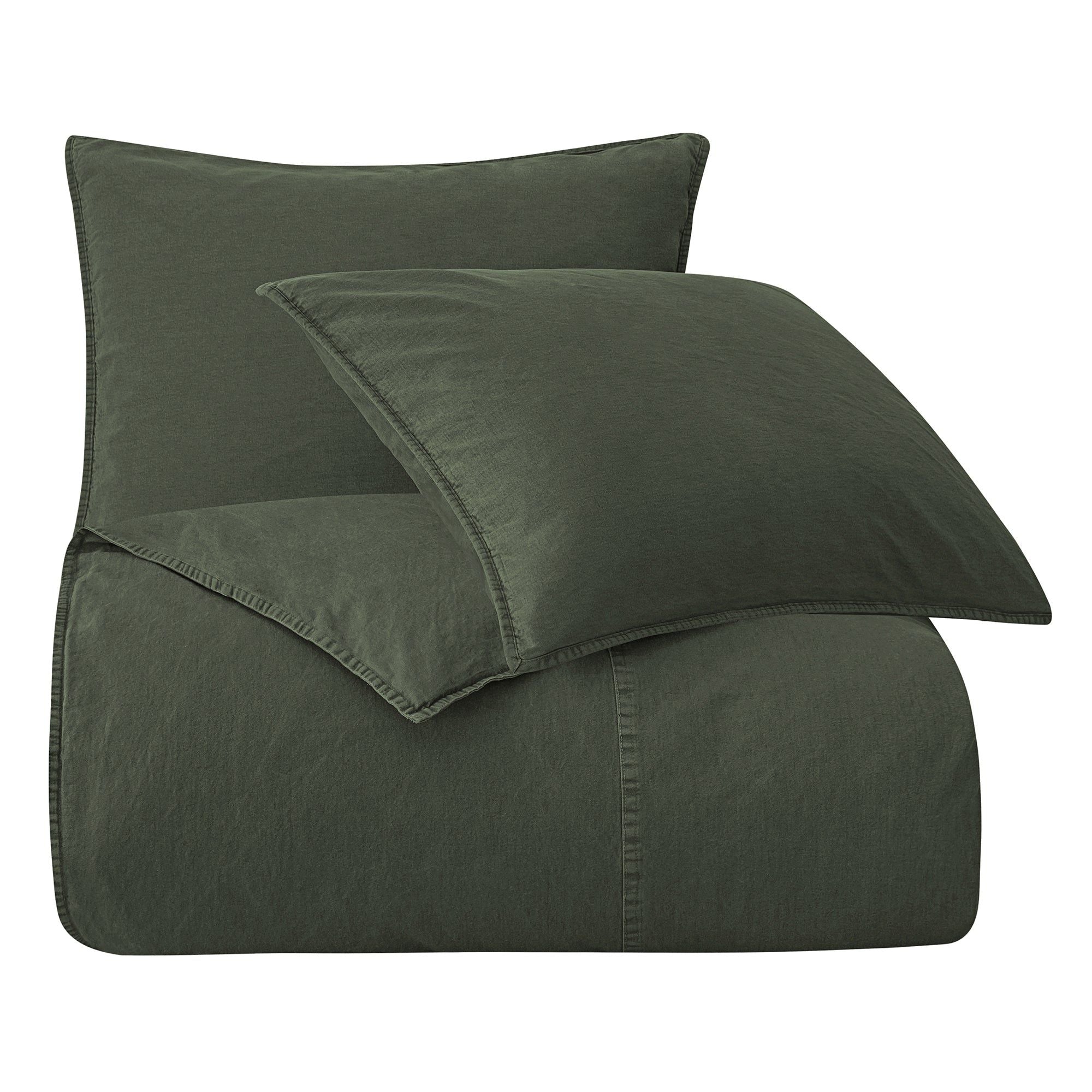 Cotton Canvas - King Stonewashed Duvet Cover Set (Set of 3) - Duffle Bag