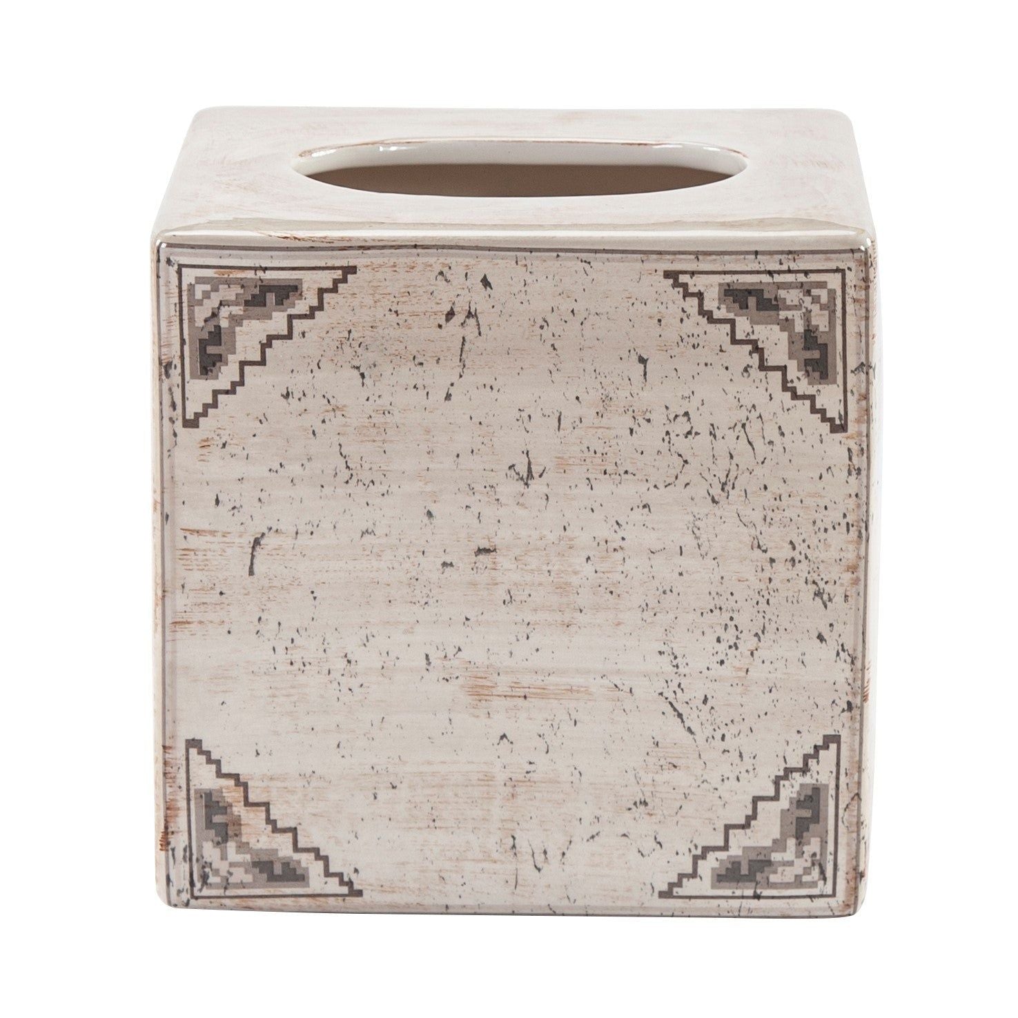Dakota - Ceramic Tissue Box Cover, 2 Per Carton - Cream