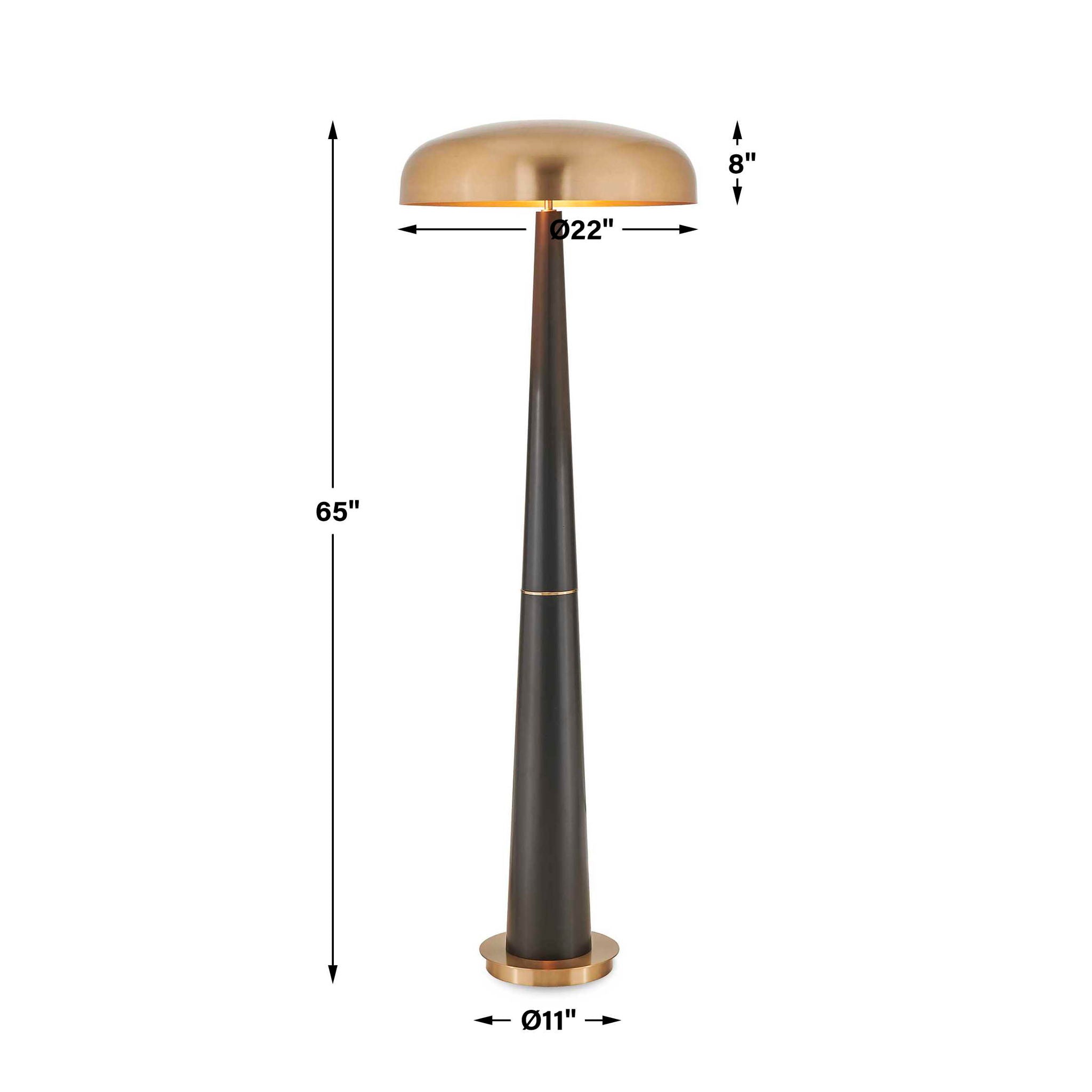 Davis - Floor Lamp - Black,Brass,Gold