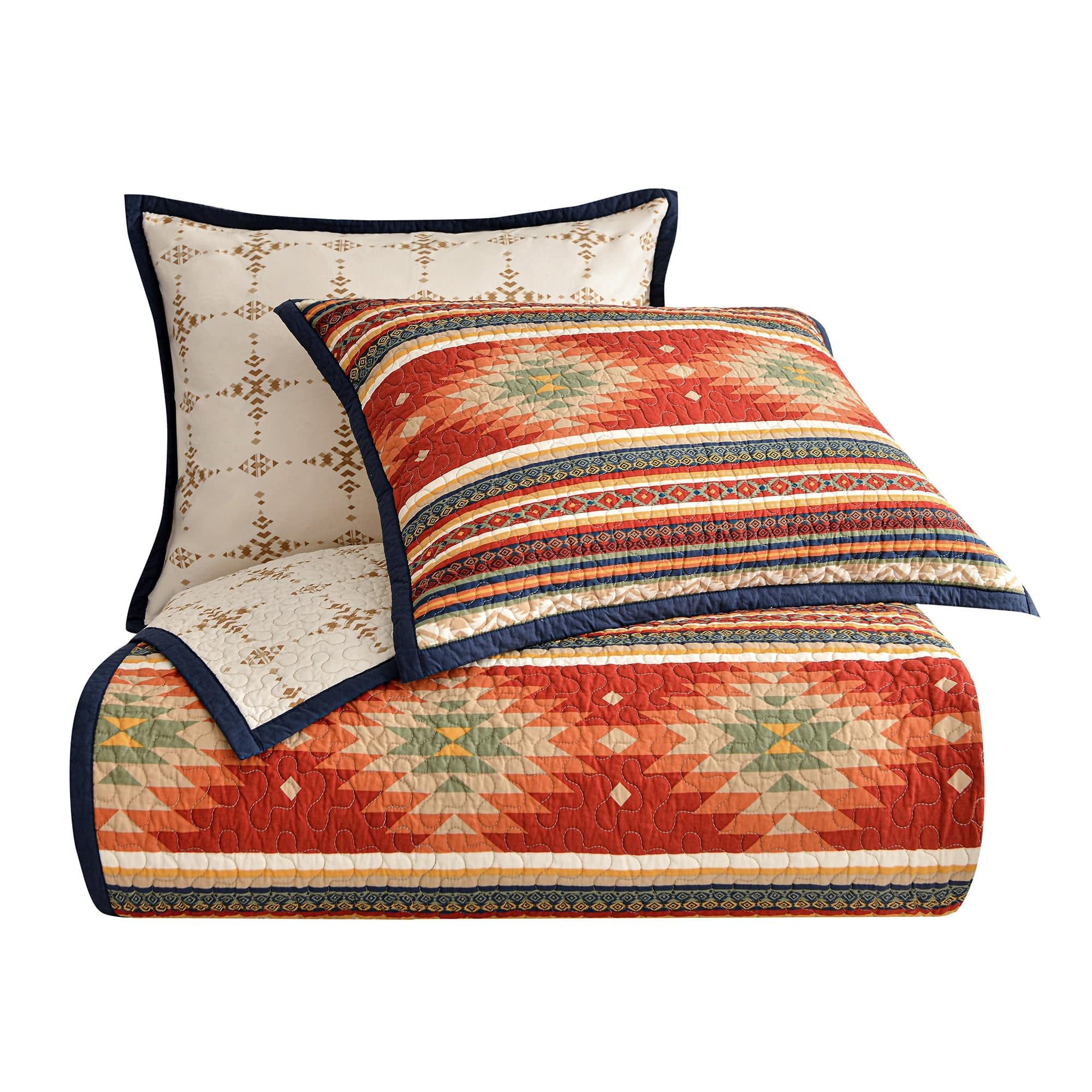 Del Sol - Full/Queen Reversible Quilt Set (Set of 3) - Multi Color