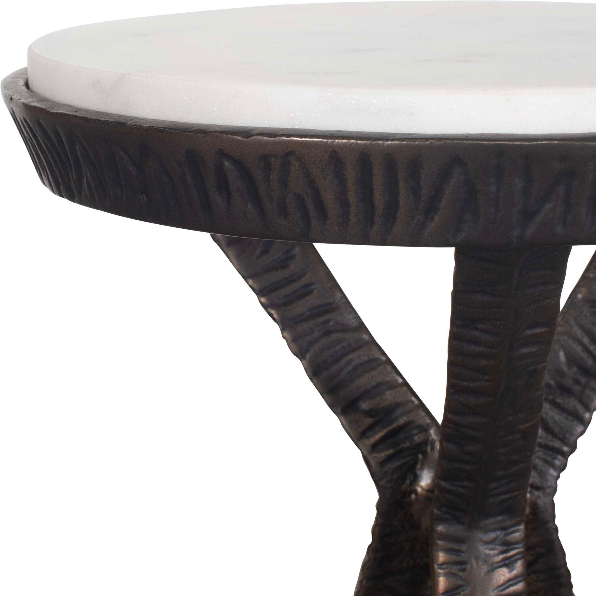 Tilton - Marble Accent Table - Black / White