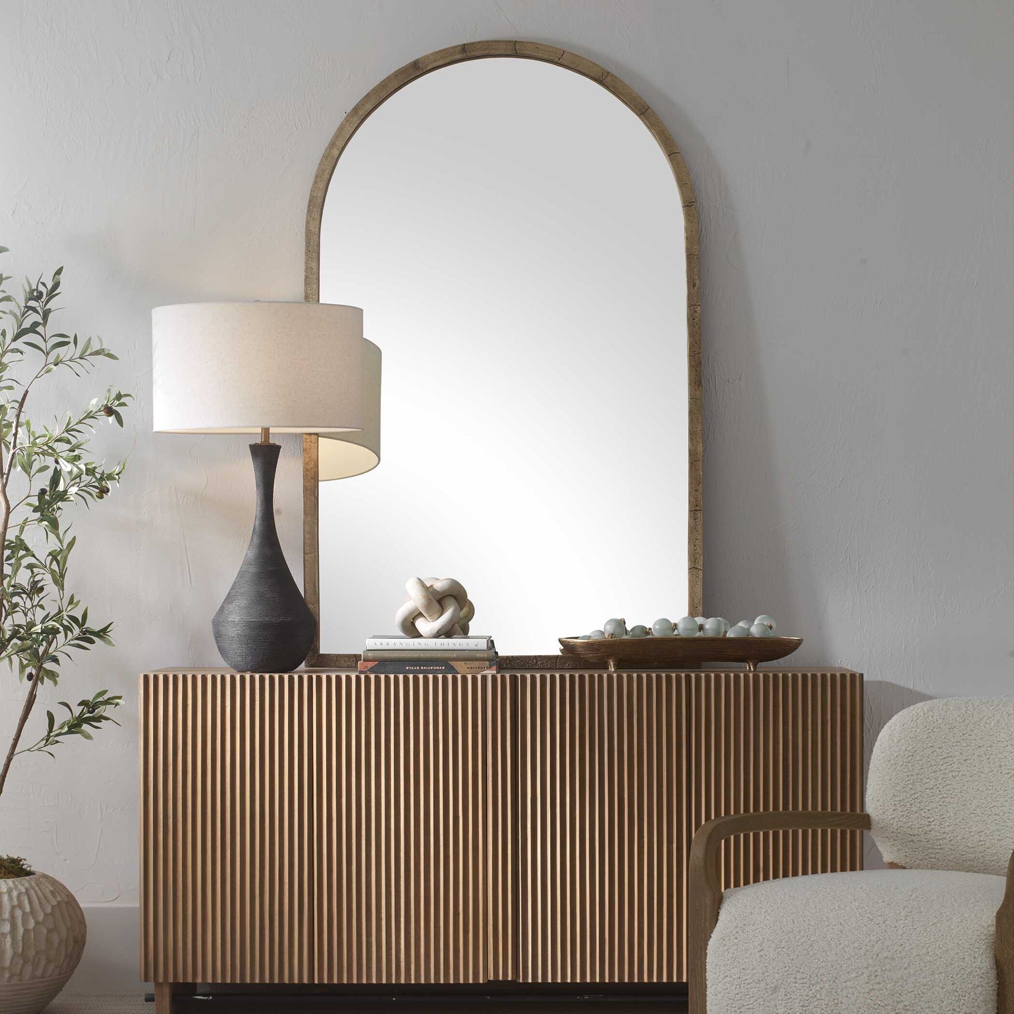 Vestry - Arch Mirror - Antique Brass