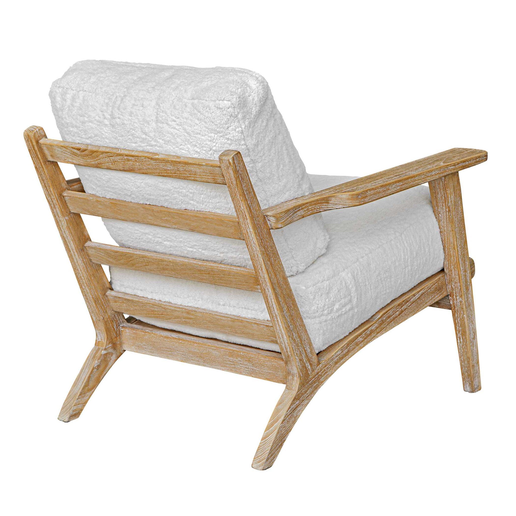 Laid - Back Sheepskin Accent Chair - White