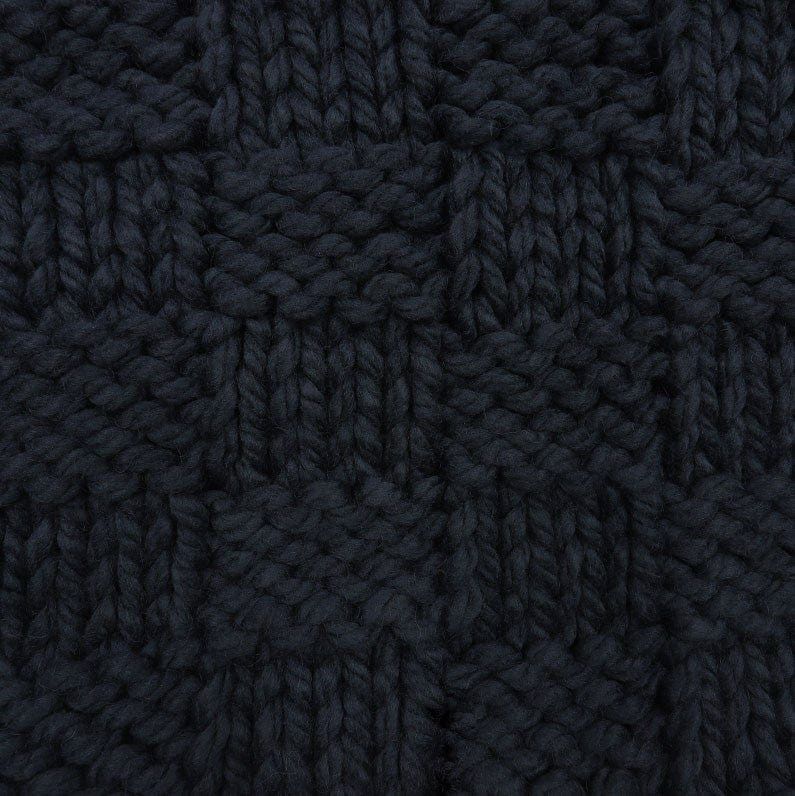 Chess Knit - Throw - Navy