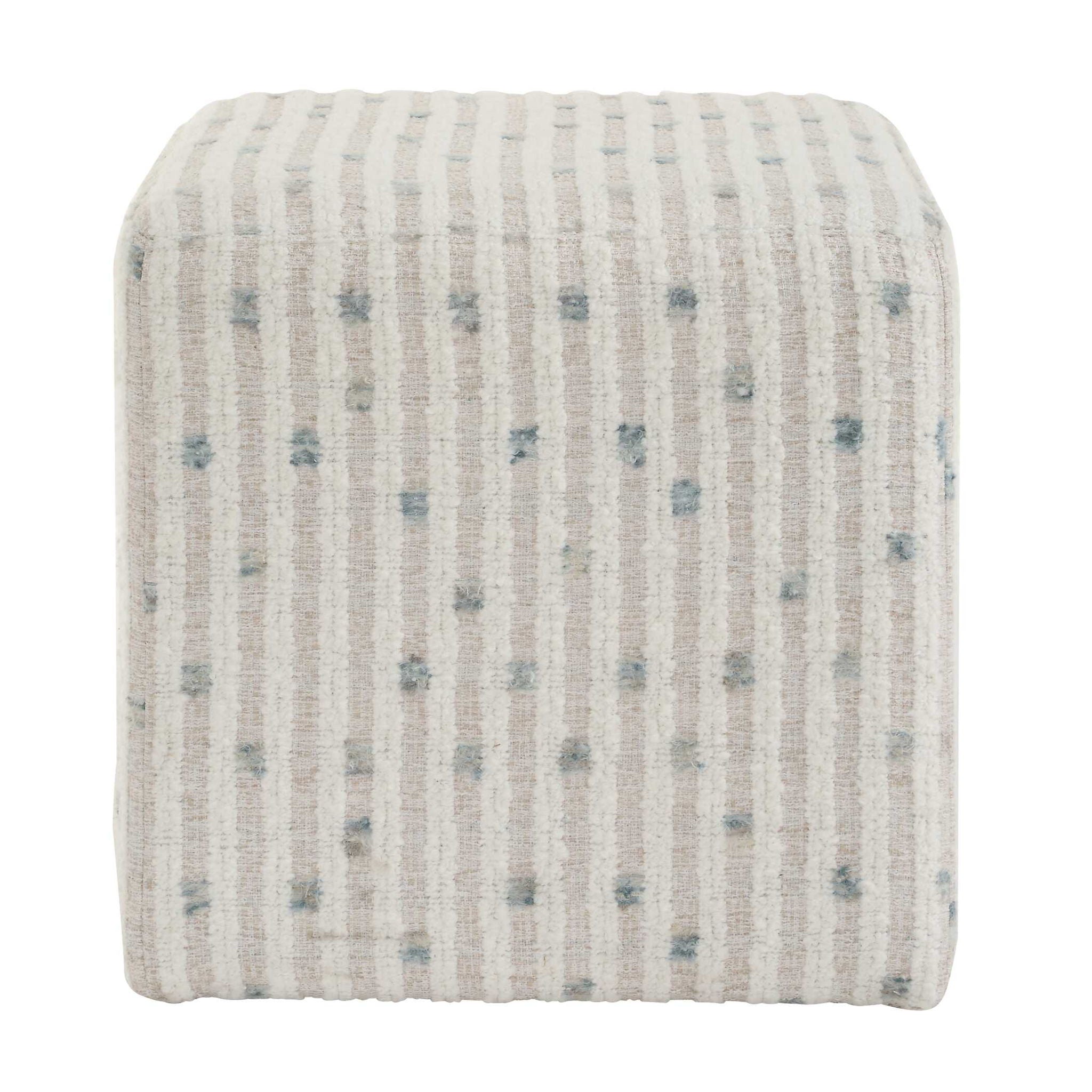 Joie - White Chenille Ottoman - White