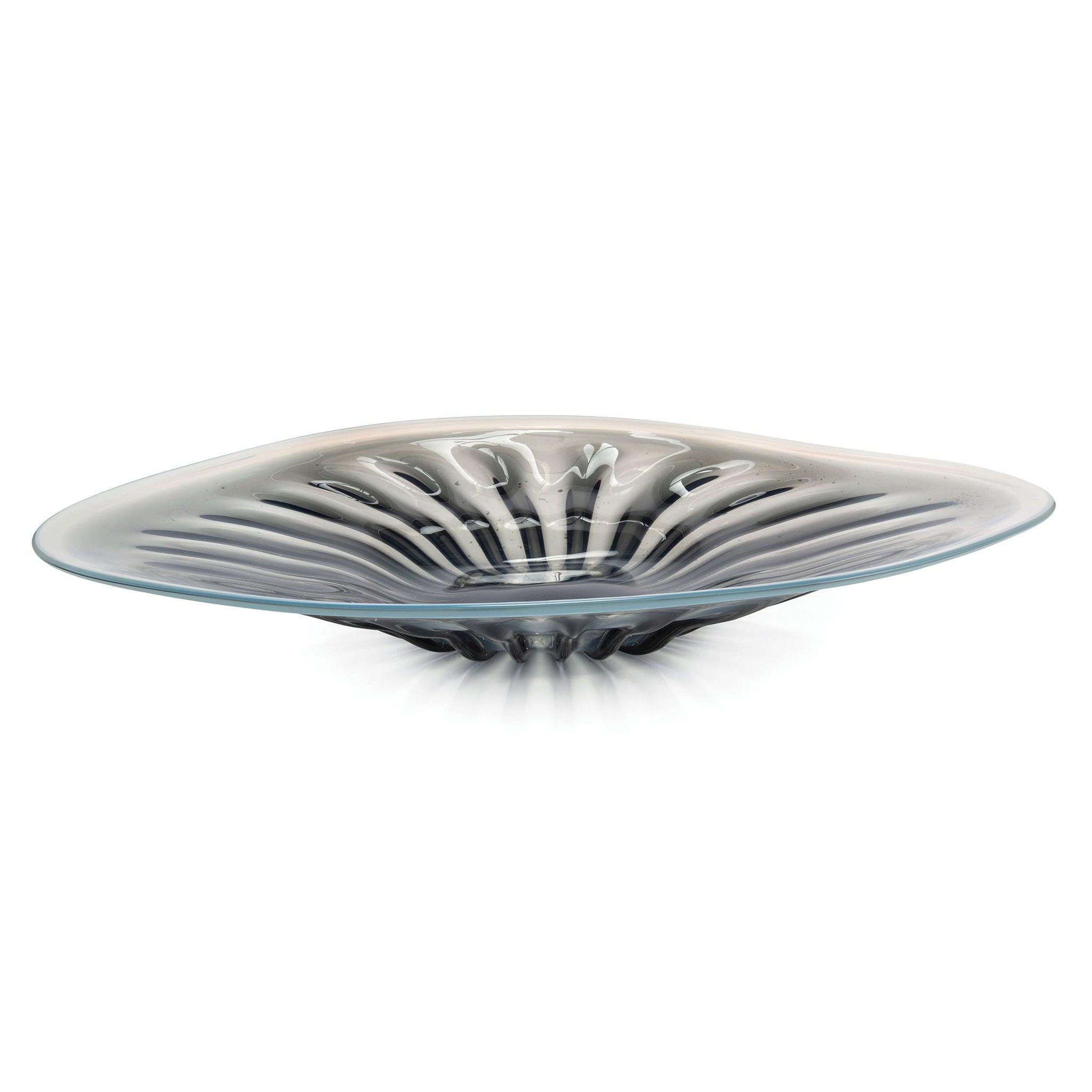 Rays of Blue and White Glass Charger